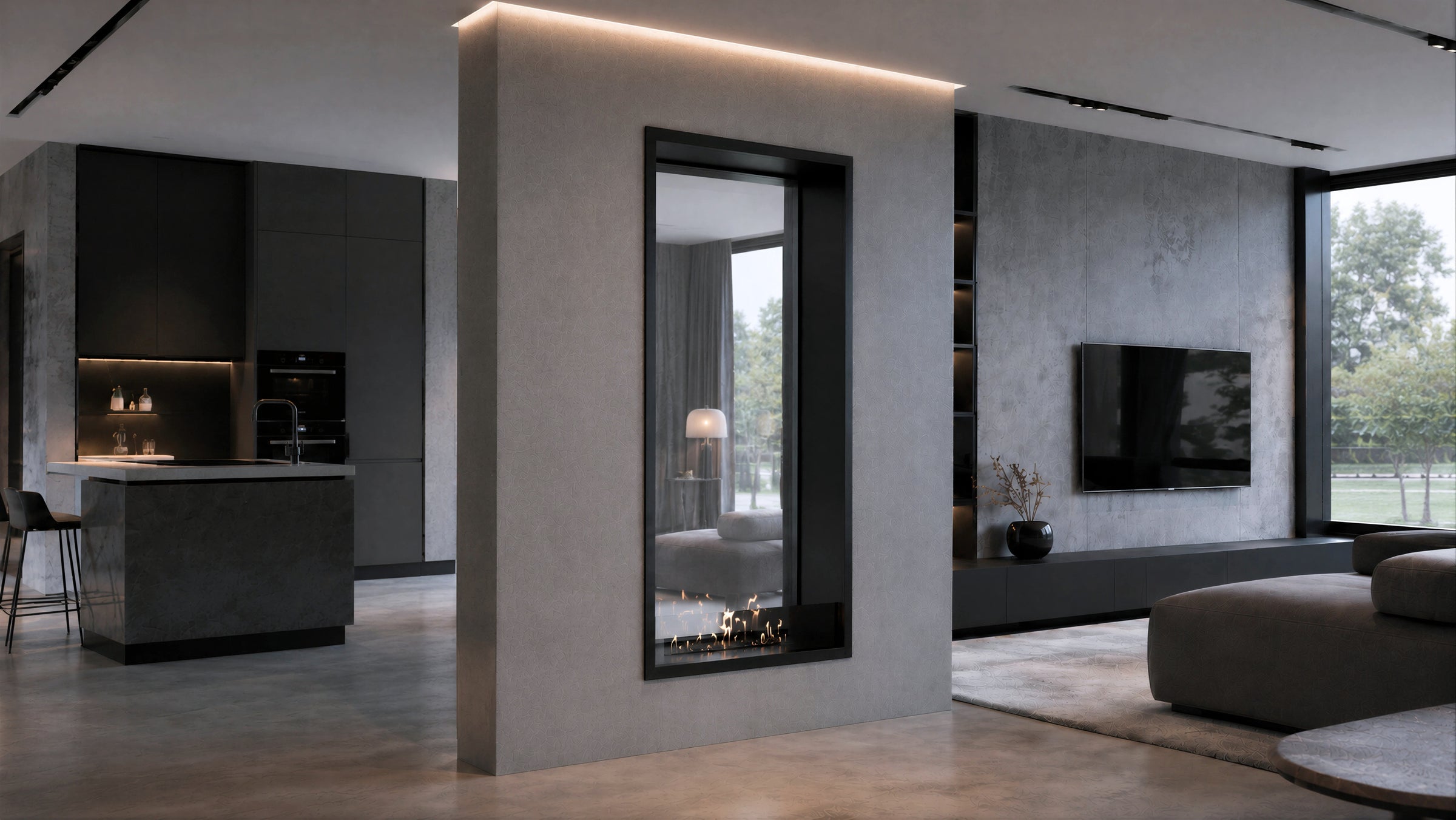 Fame Vertical Doorkijkhaard Enkel Volle Glas 70 x 120 cm