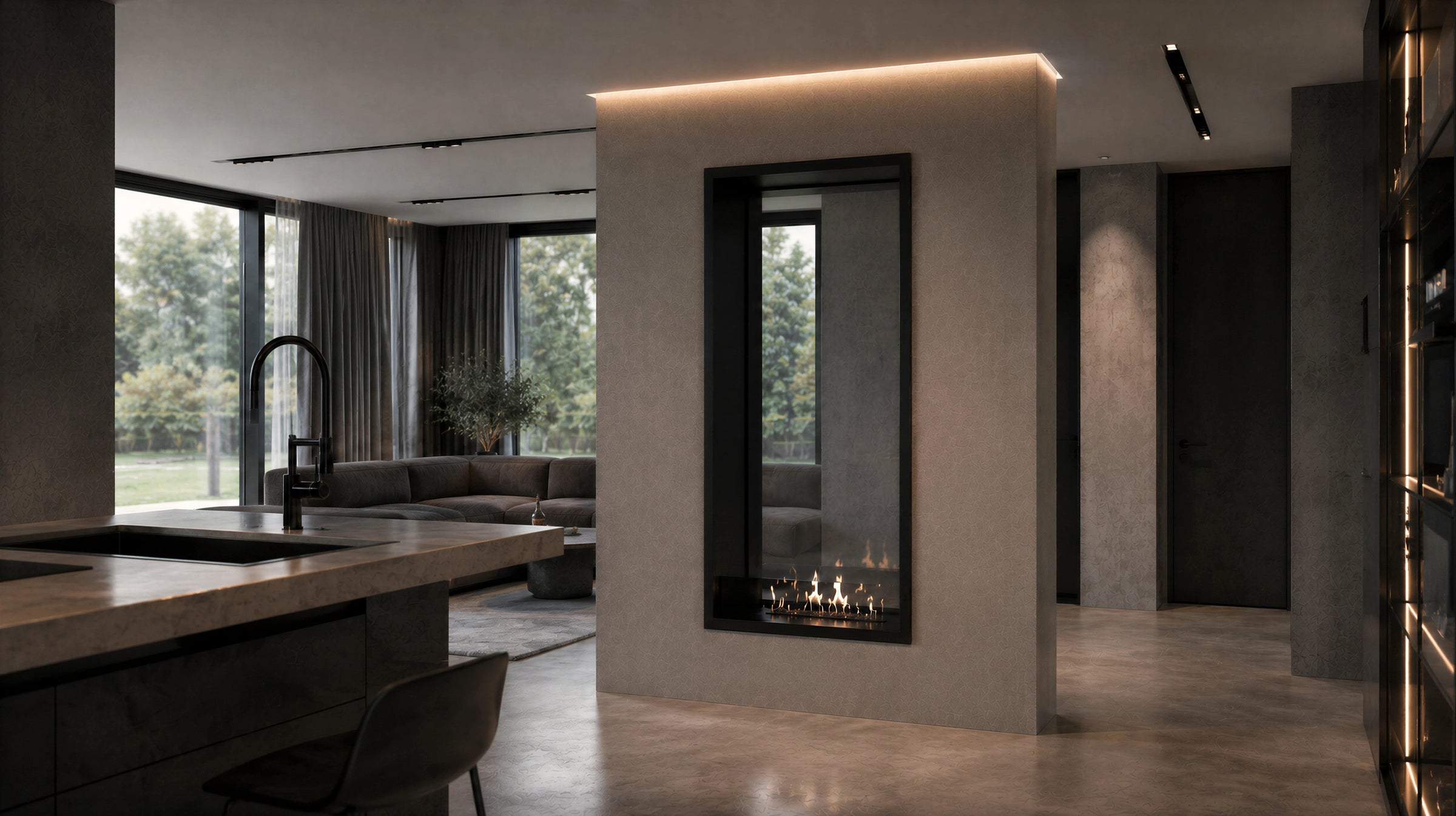 Fame Vertical Doorkijkhaard Enkel Volle Glas 70 x 120 cm