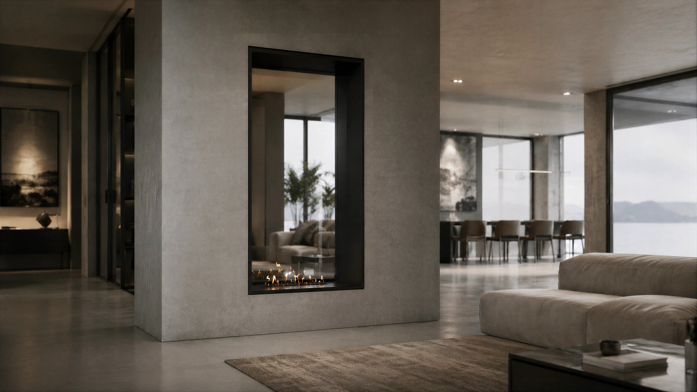 Fame Vertical Doorkijkhaard Enkel Volle Glas 70 x 160 cm