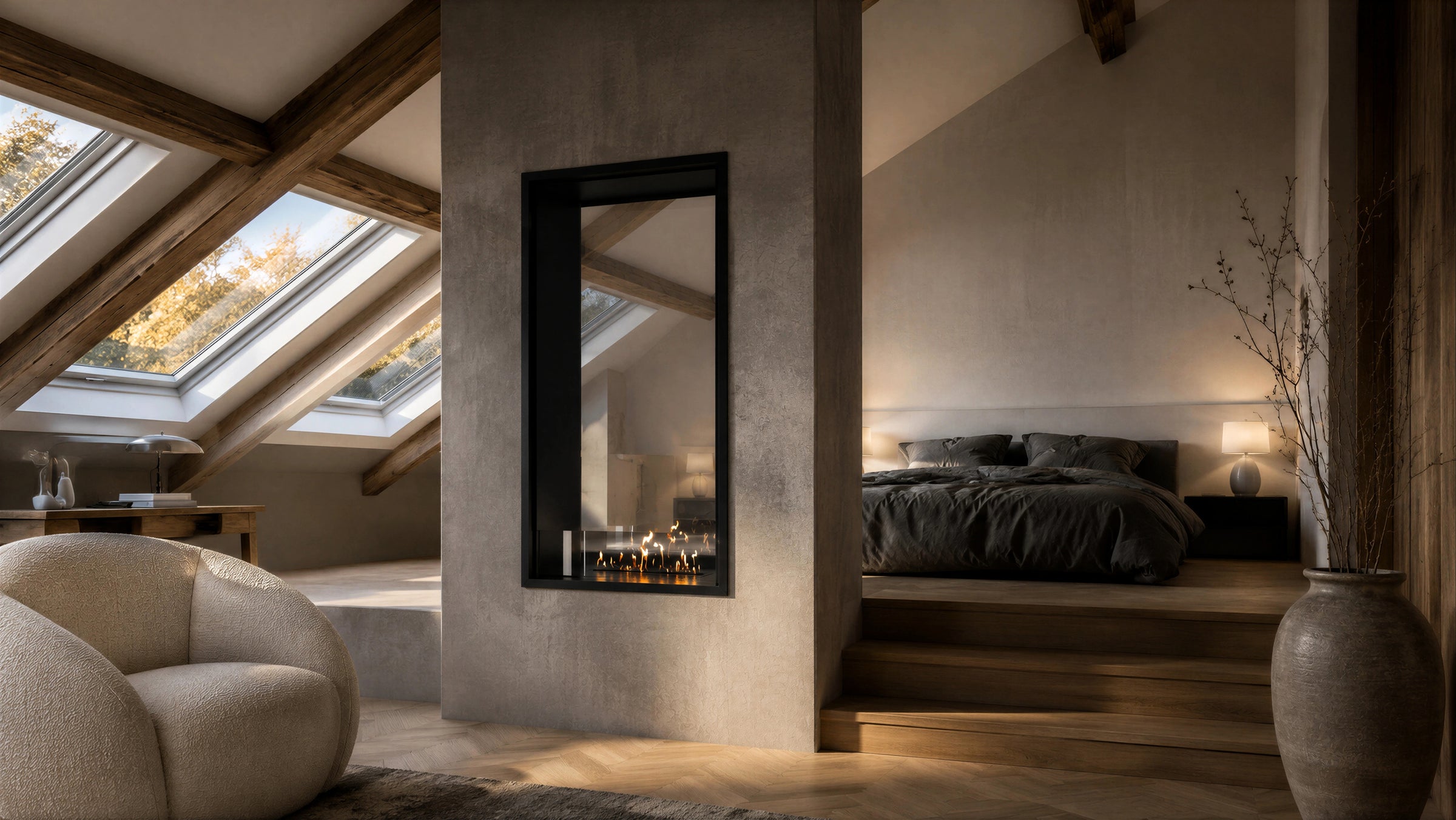 Fame Vertical Doorkijkhaard Enkel Volle Glas 70 x 200 cm
