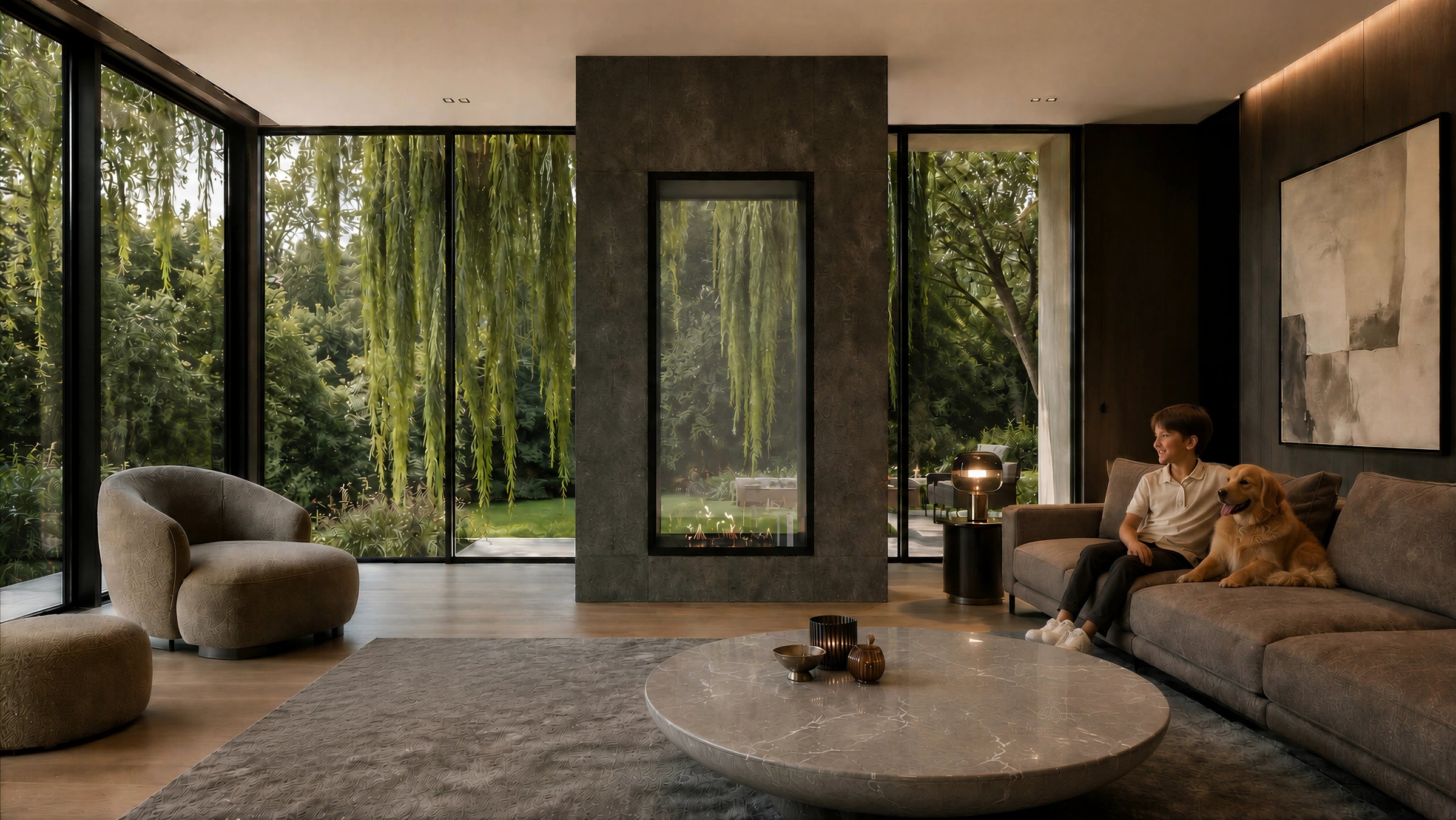 Fame Vertical Doorkijkhaard Enkel Volle Glas 80 x 120 cm