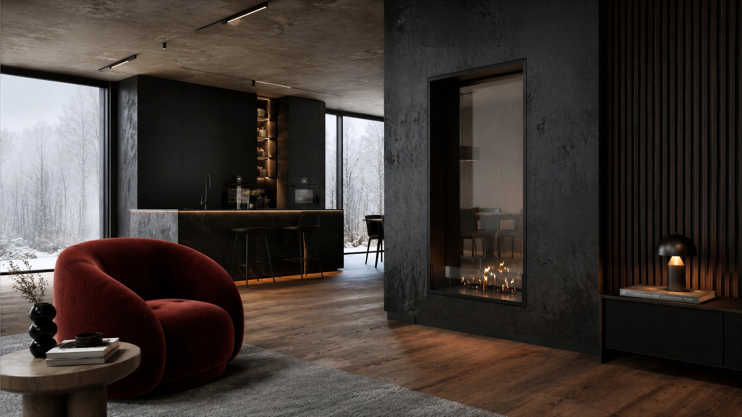 Fame Vertical Doorkijkhaard Enkel Volle Glas 80 x 160 cm