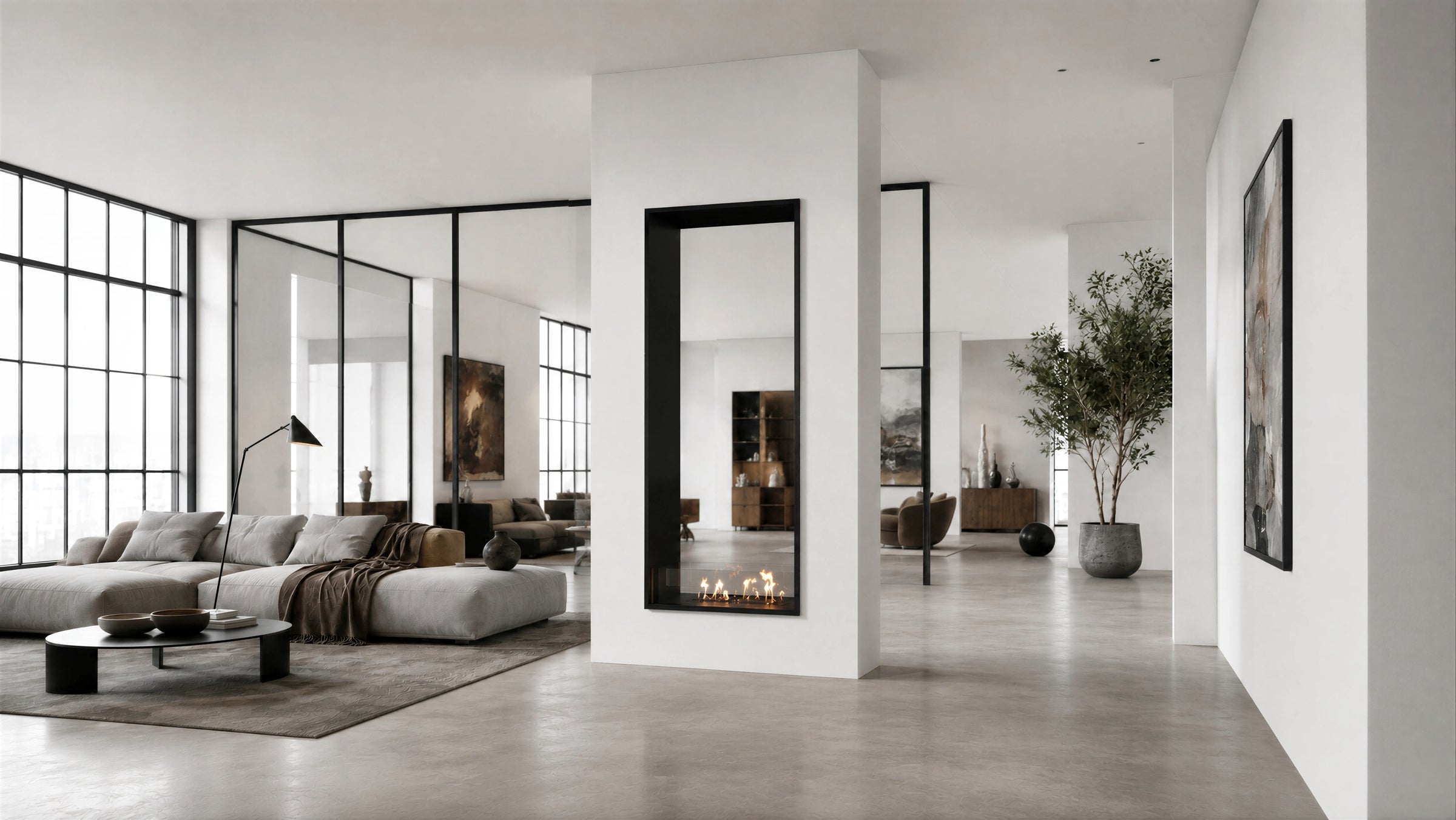 Fame Vertical Doorkijkhaard Enkel Volle Glas 80 x 200 cm