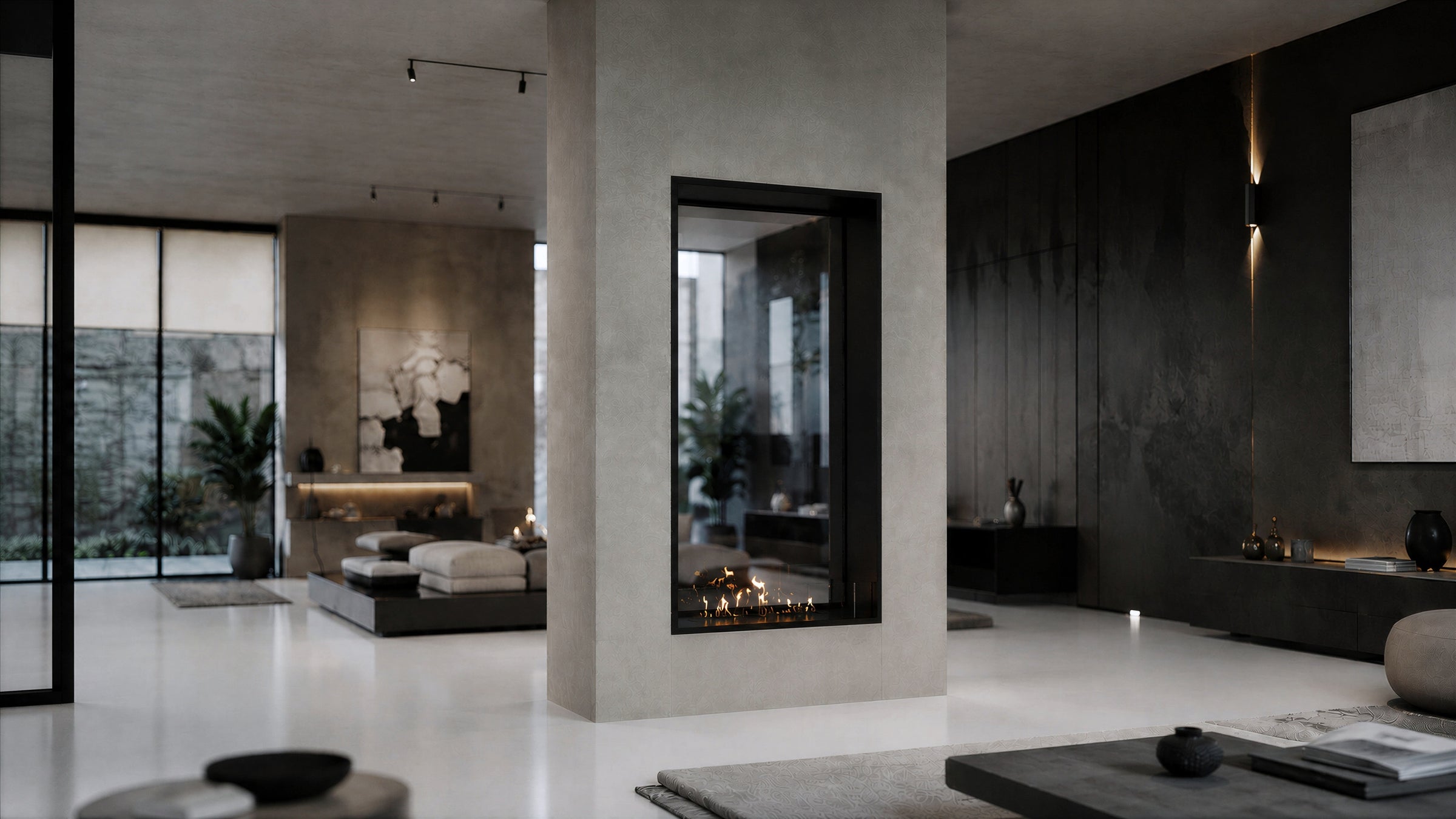 Fame Vertical Doorkijkhaard Enkel Volle Glas 90 x 100 cm