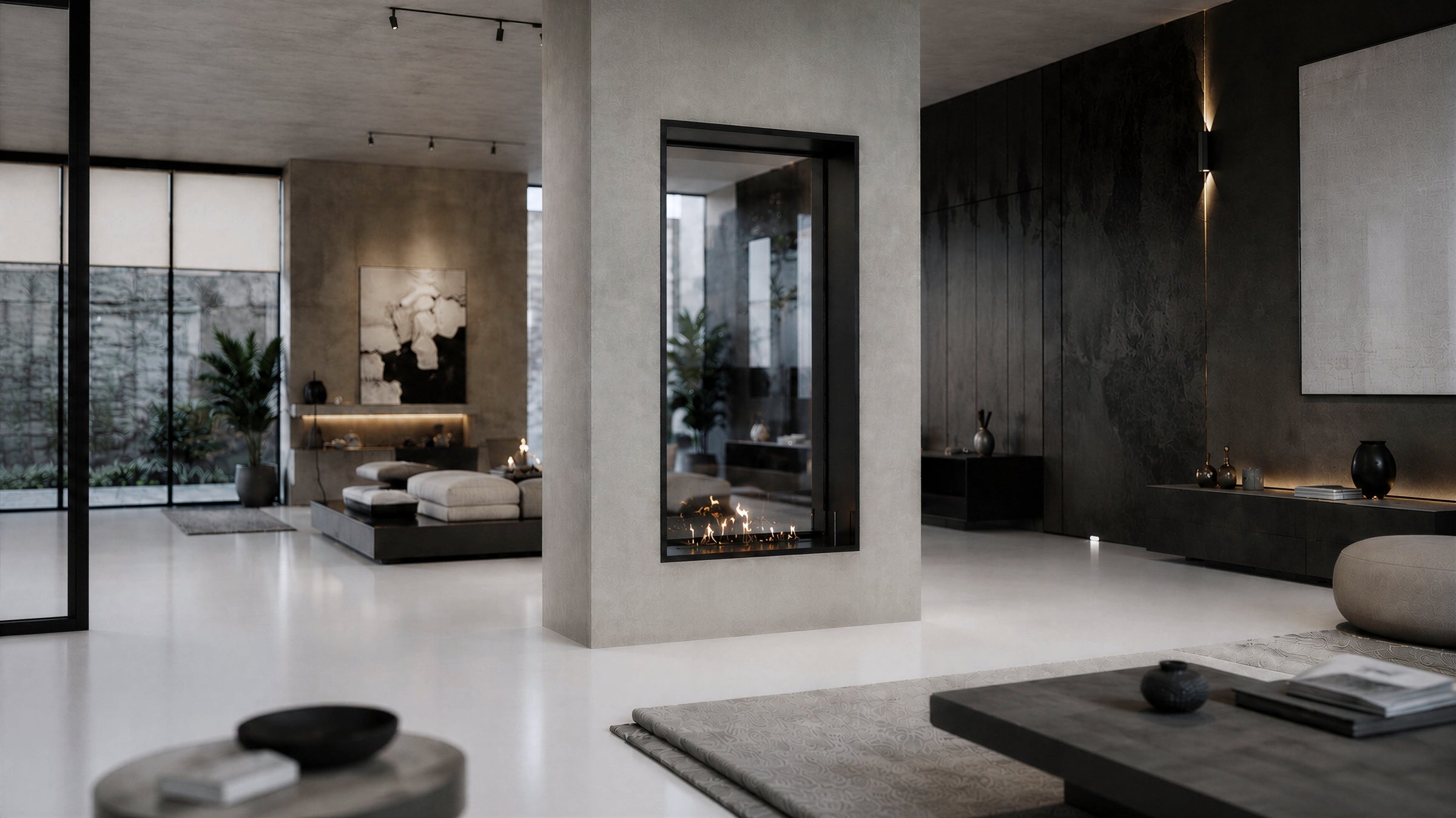 Fame Vertical Doorkijkhaard Enkel Volle Glas 90 x 100 cm