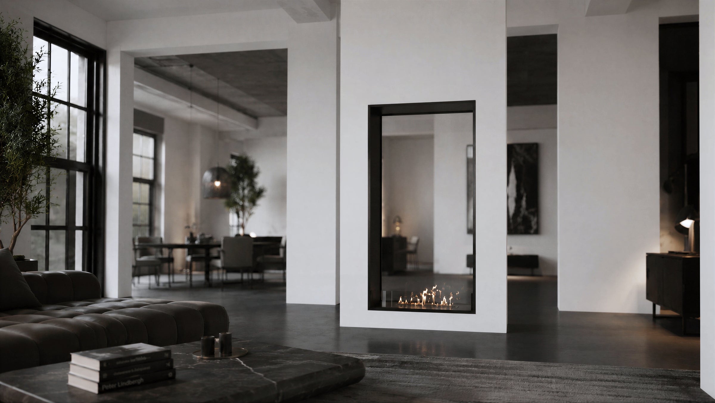 Fame Vertical Doorkijkhaard Enkel Volle Glas 90 x 120 cm