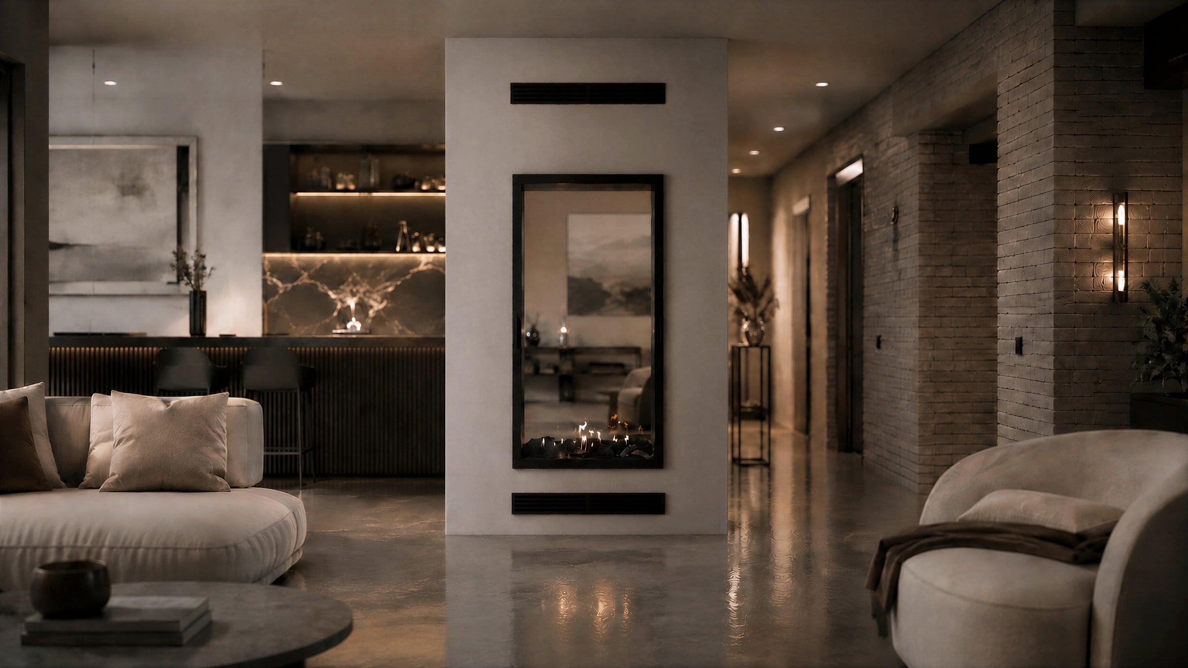 Fame Vertical Doorkijkhaard Met Volle Glas 100 x 100 cm