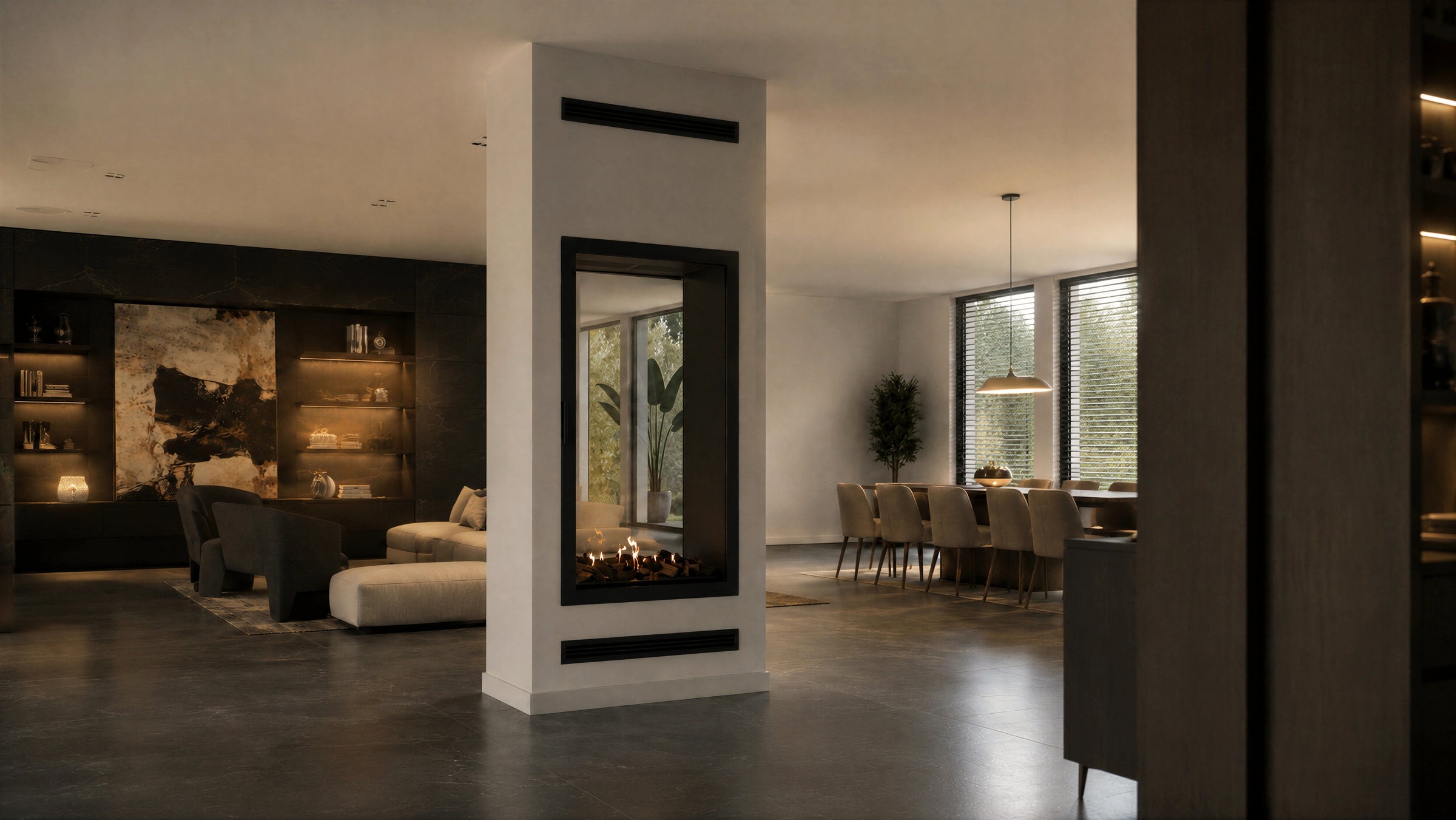 Fame Vertical Doorkijkhaard Met Volle Glas 100 x 160 cm