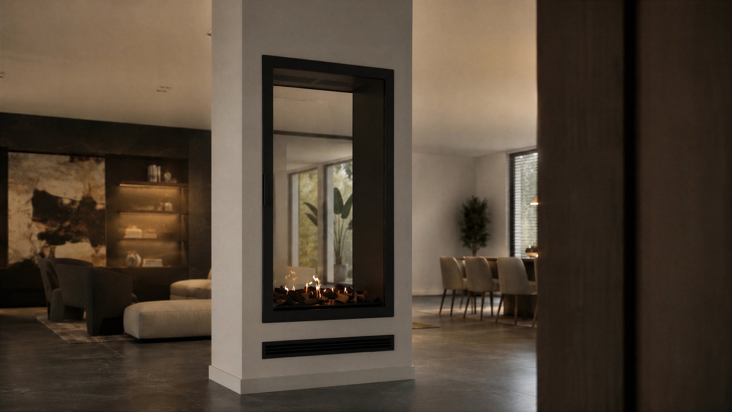 Fame Vertical Doorkijkhaard Met Volle Glas 100 x 160 cm