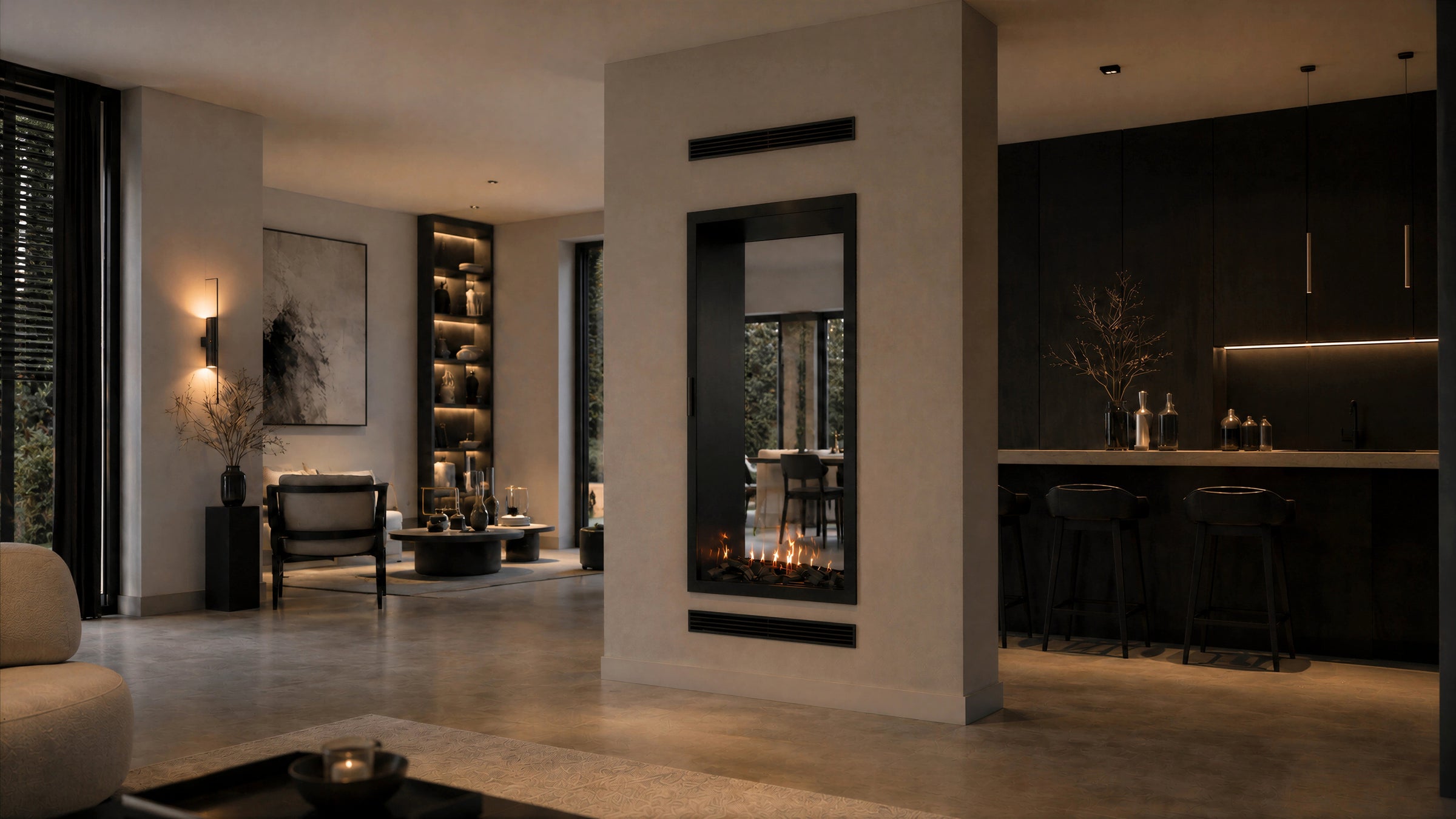 Fame Vertical Doorkijkhaard Met Volle Glas 100 x 180 cm