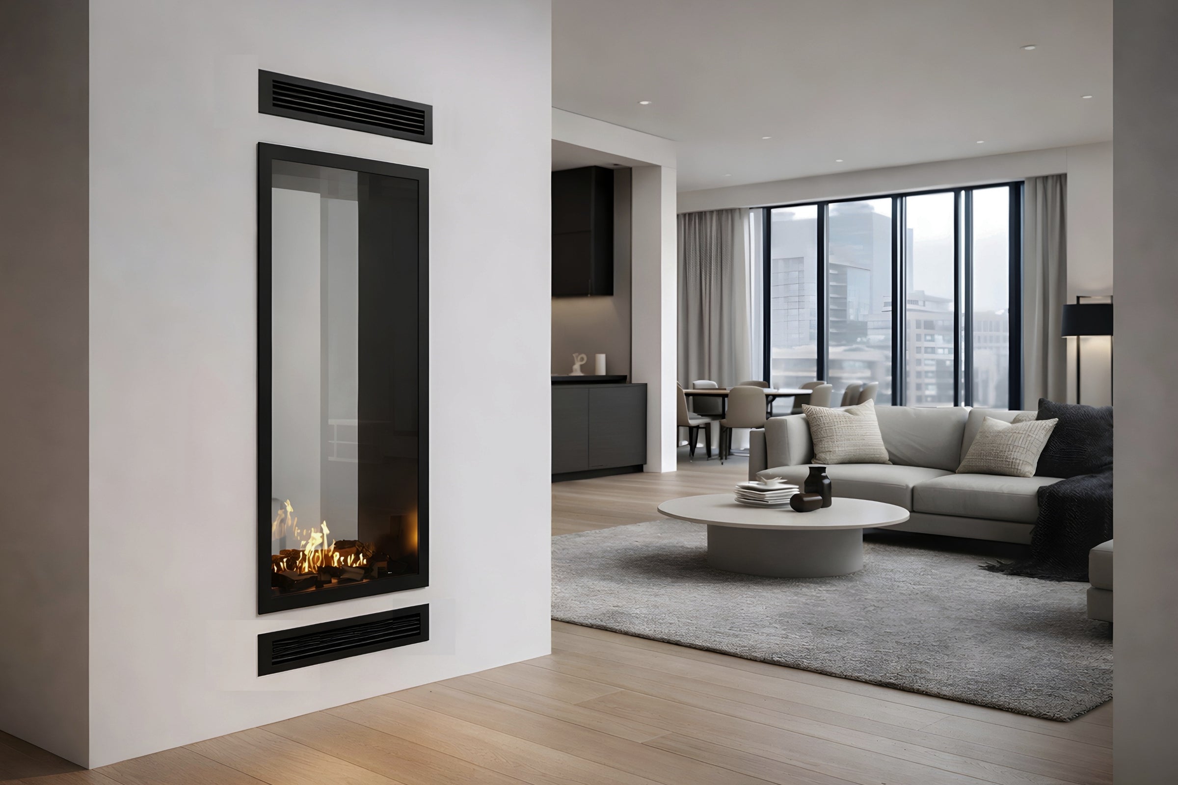 Fame Vertical Doorkijkhaard Met Volle Glas 70 x 100 cm