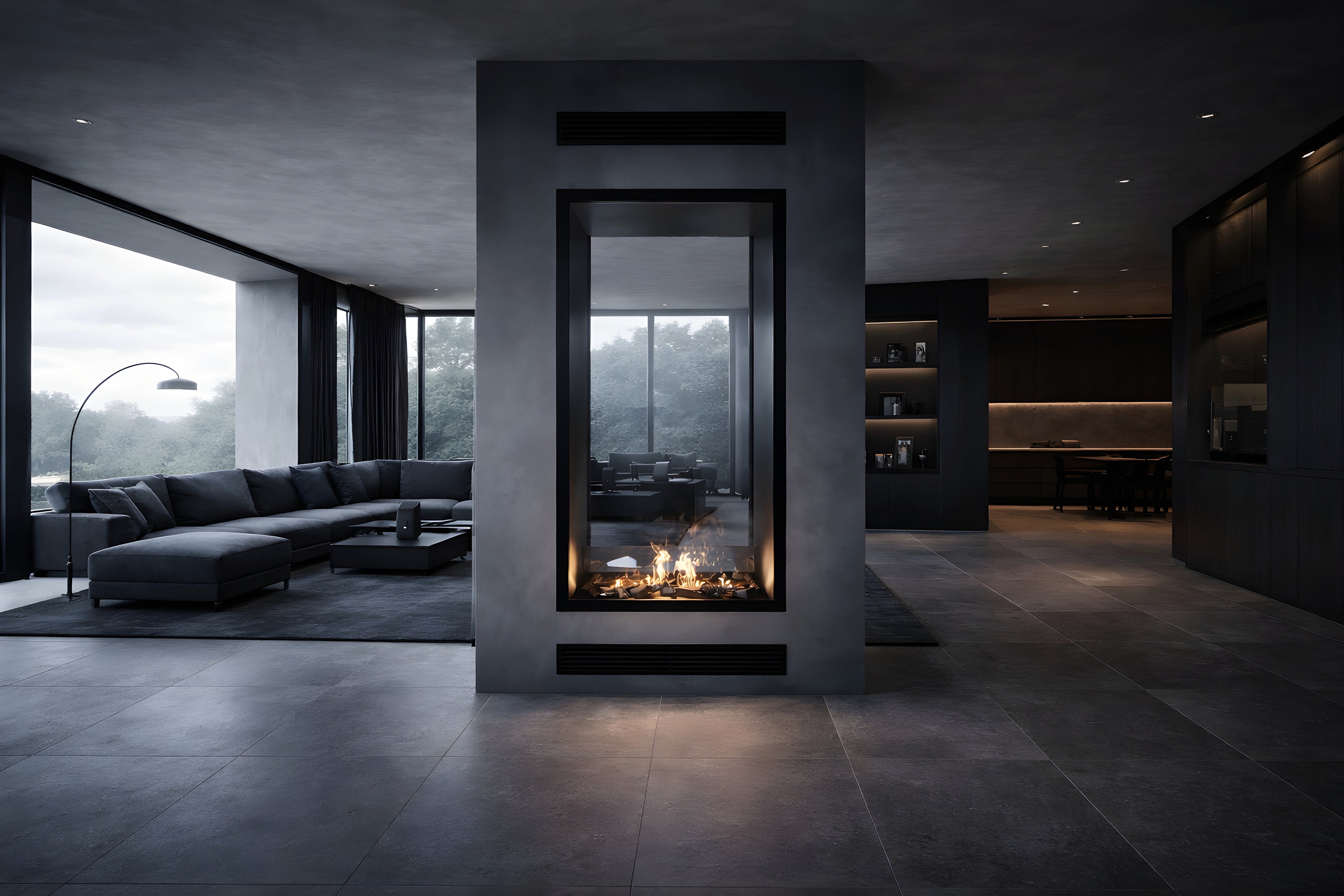Fame Vertical Doorkijkhaard Met Volle Glas 90 x 120 cm