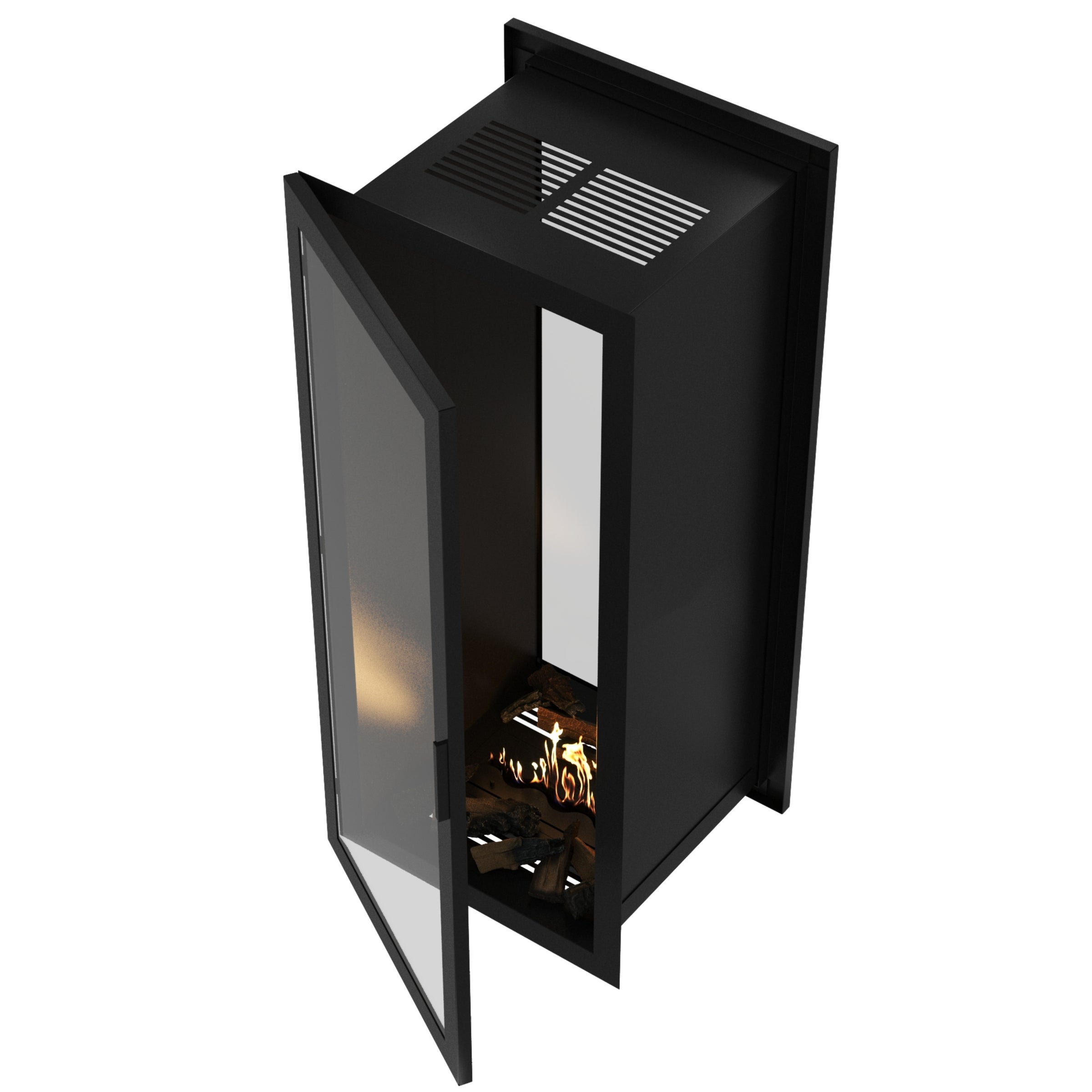 Fame Vertical Doorkijkhaard Met Volle Glas 80 x 140 cm