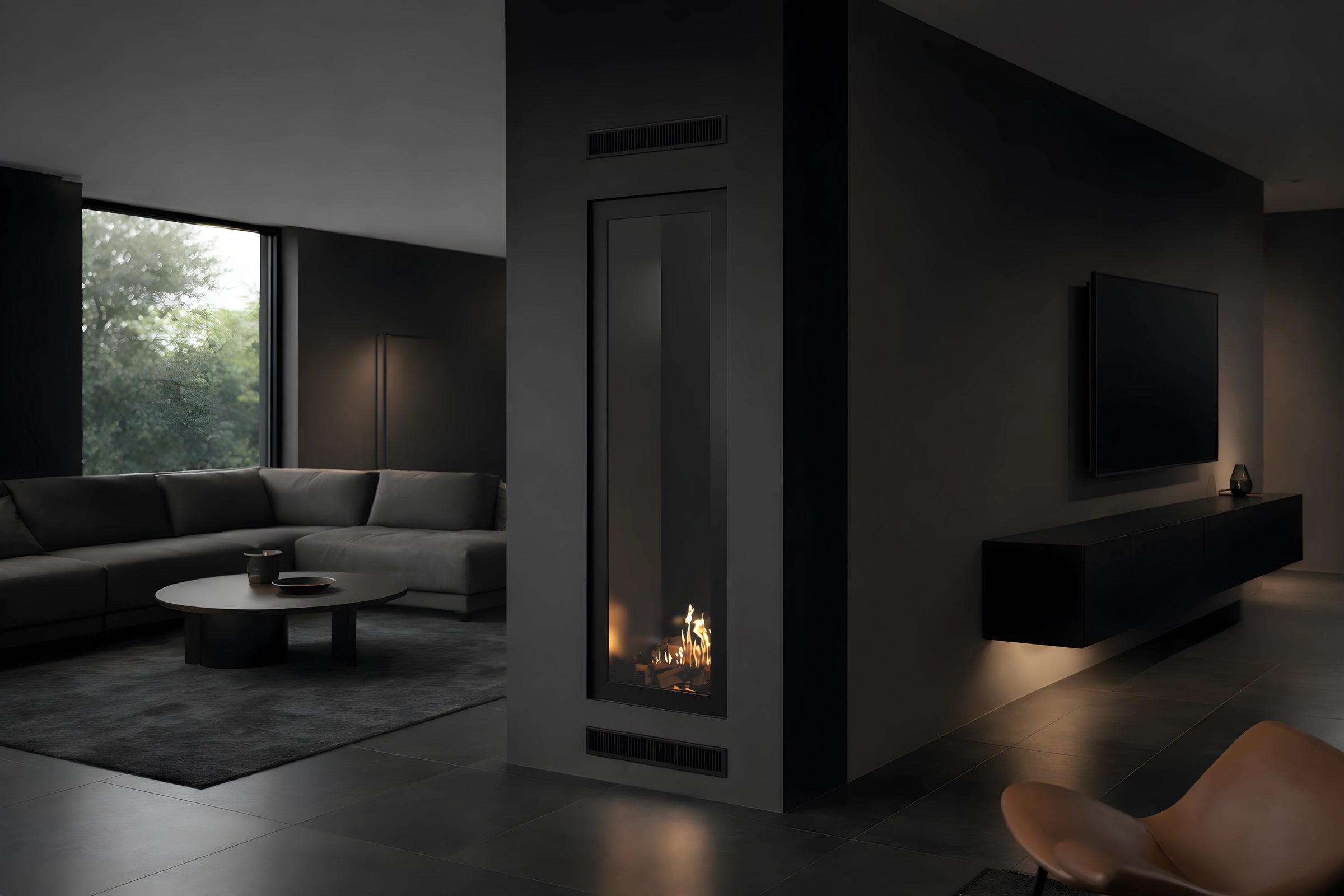 Fame Vertical Doorkijkhaard Met Volle Glas 60 x 100 cm