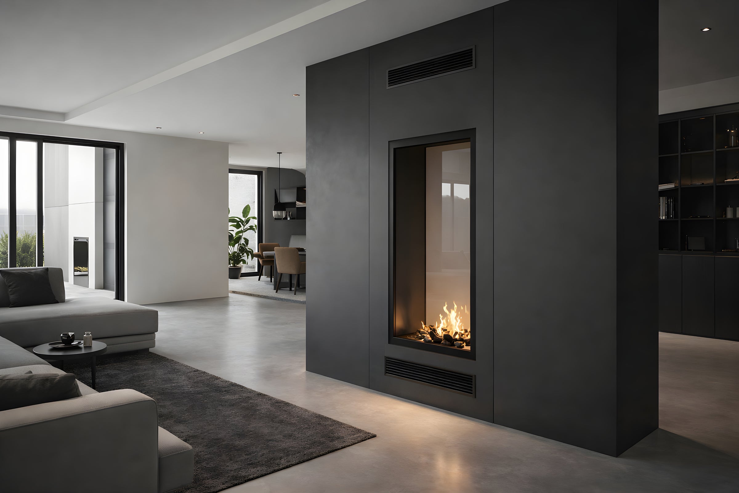 Fame Vertical Doorkijkhaard Met Volle Glas 80 x 140 cm