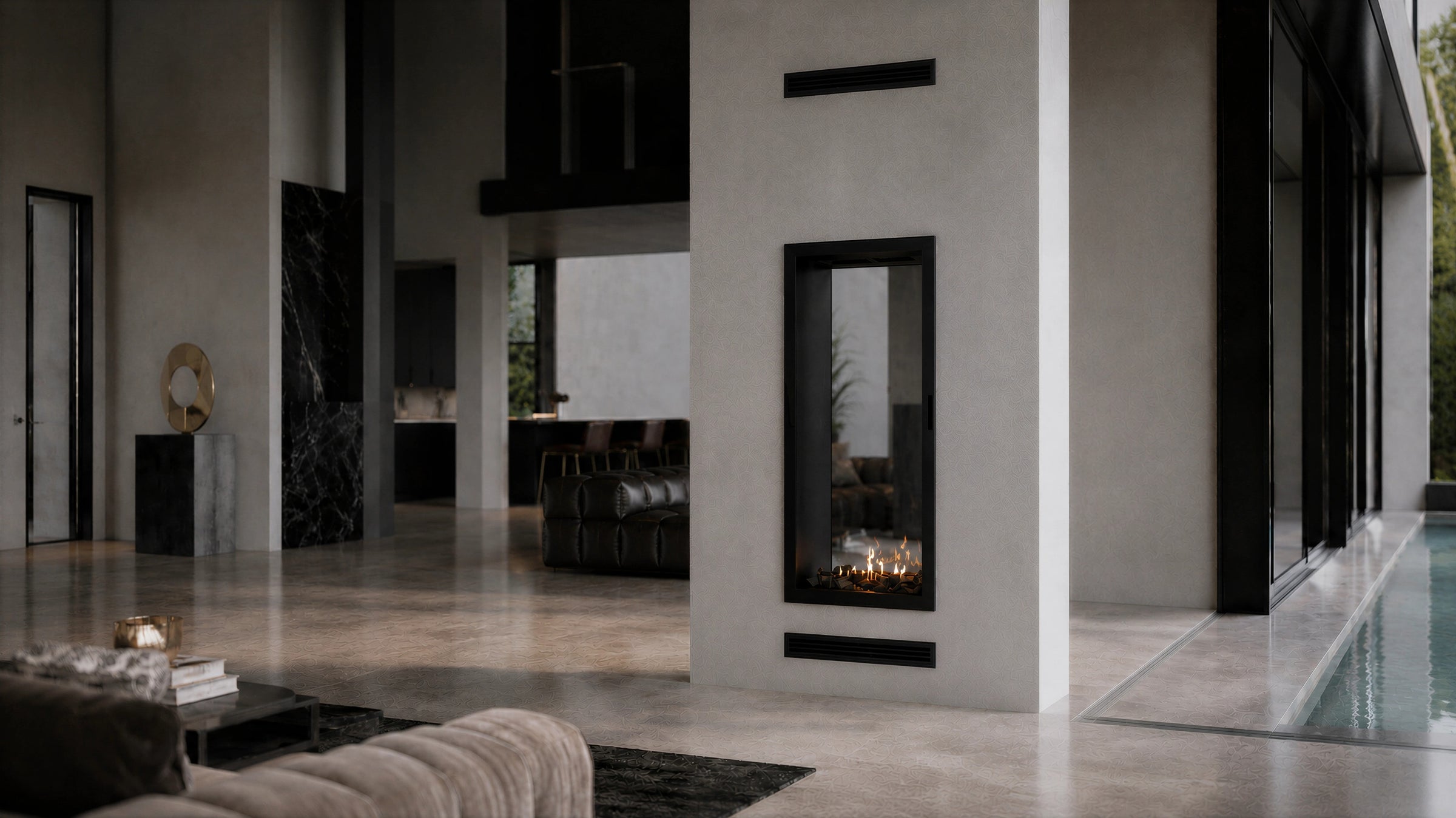 Fame Vertical Doorkijkhaard Met Volle Glas 60 x 100 cm
