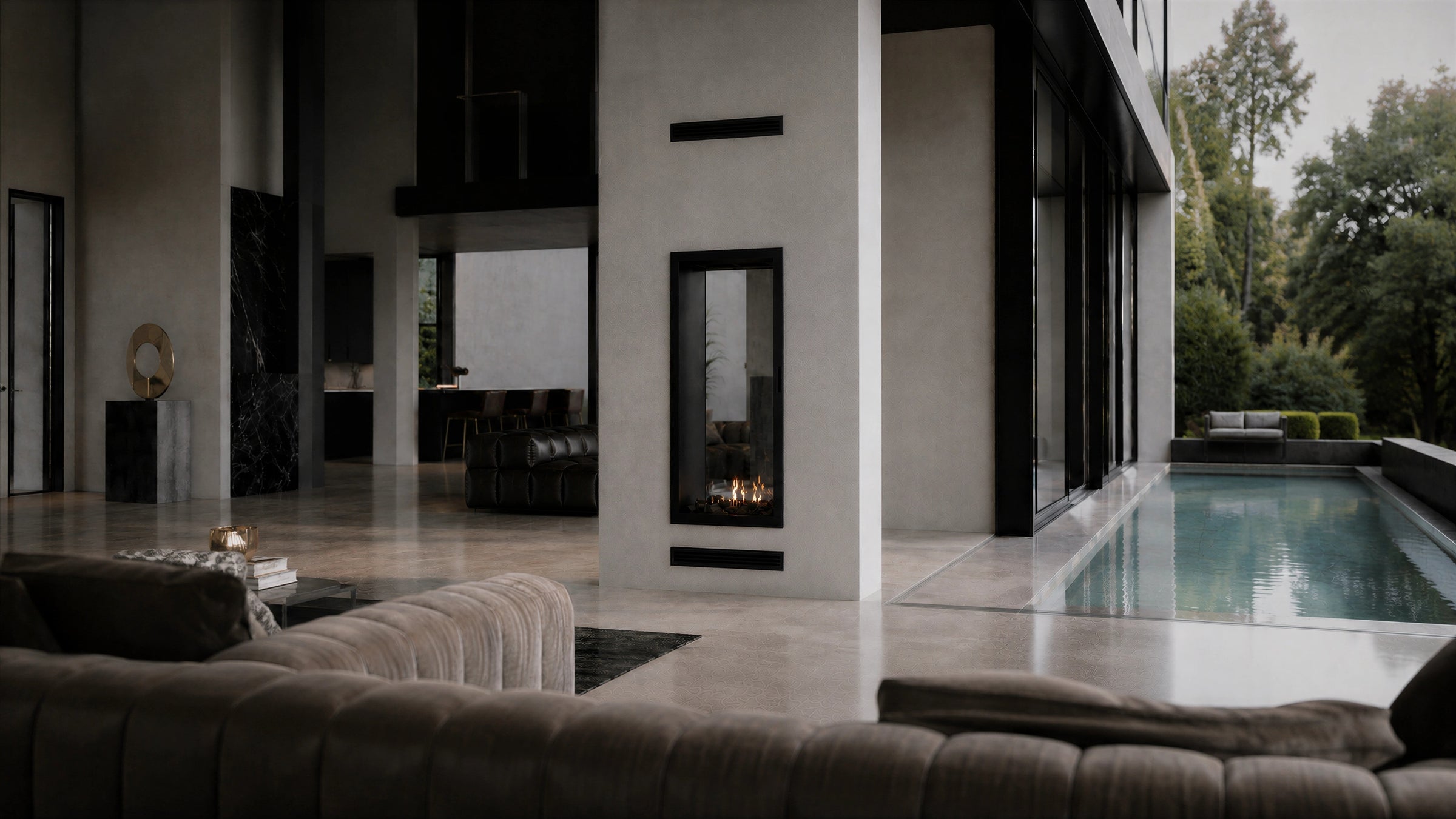 Fame Vertical Doorkijkhaard Met Volle Glas 60 x 100 cm