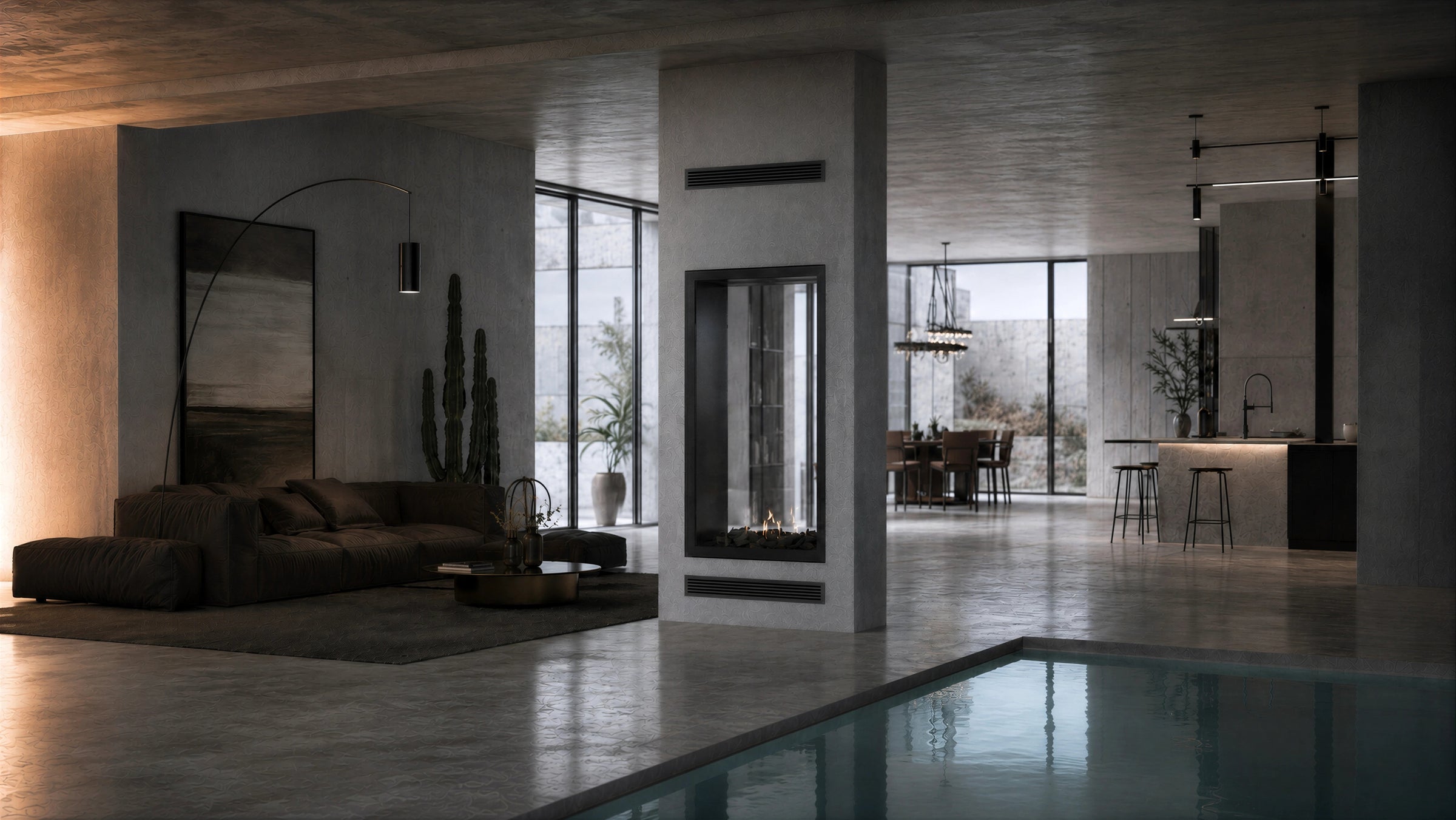 Fame Vertical Doorkijkhaard Met Volle Glas 60 x 120 cm