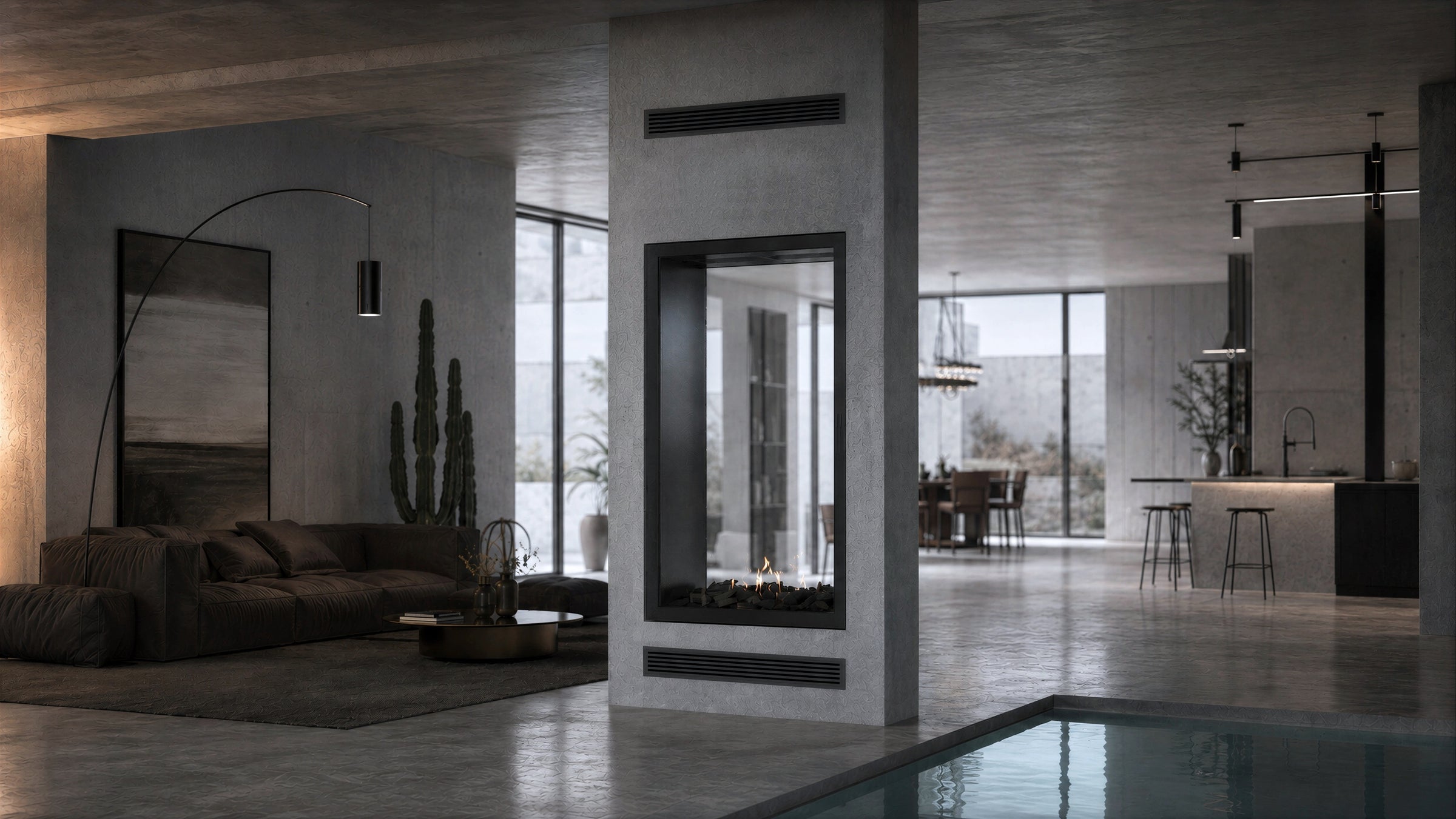 Fame Vertical Doorkijkhaard Met Volle Glas 60 x 120 cm