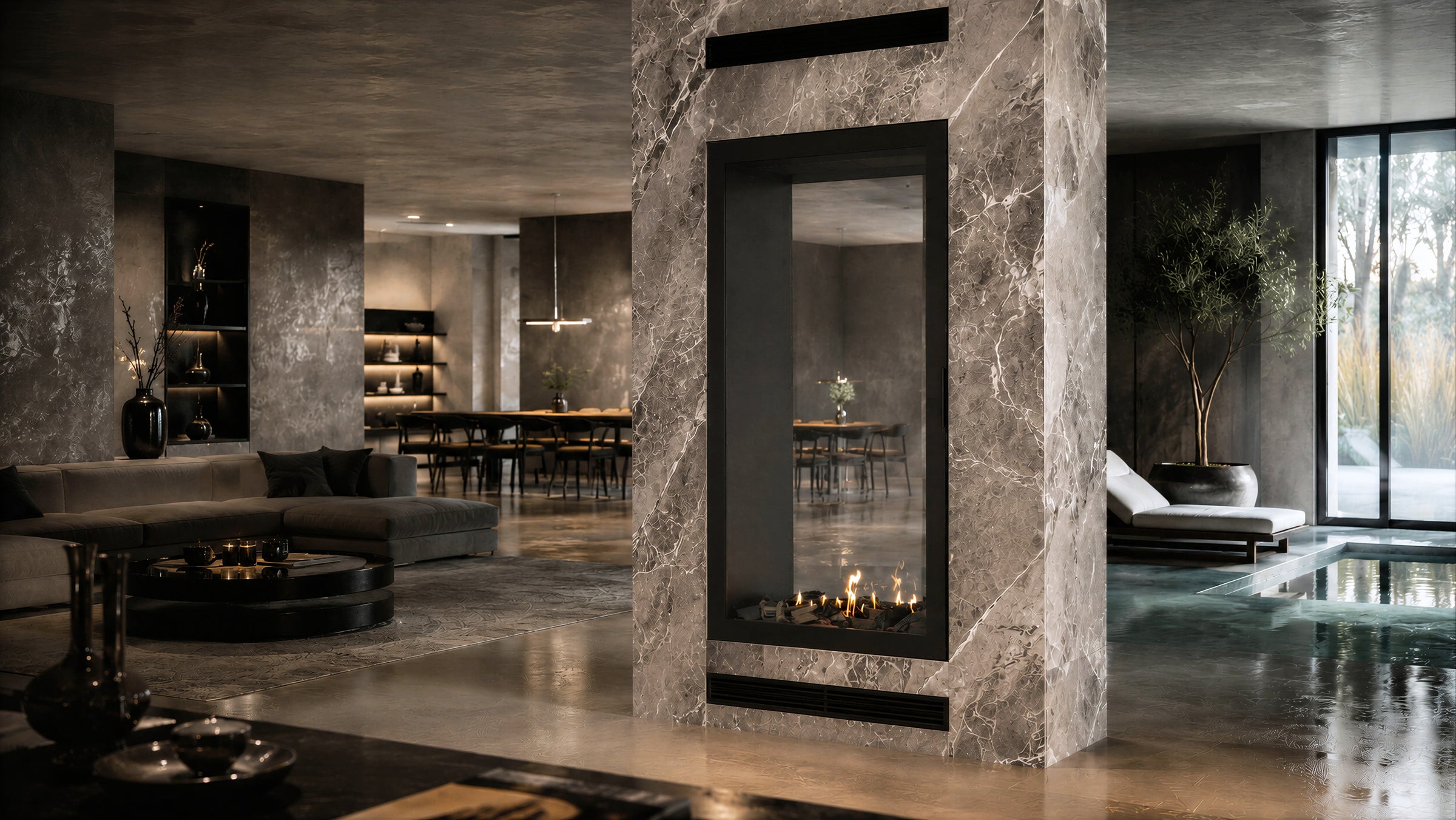 Fame Vertical Doorkijkhaard Met Volle Glas 60 x 140 cm