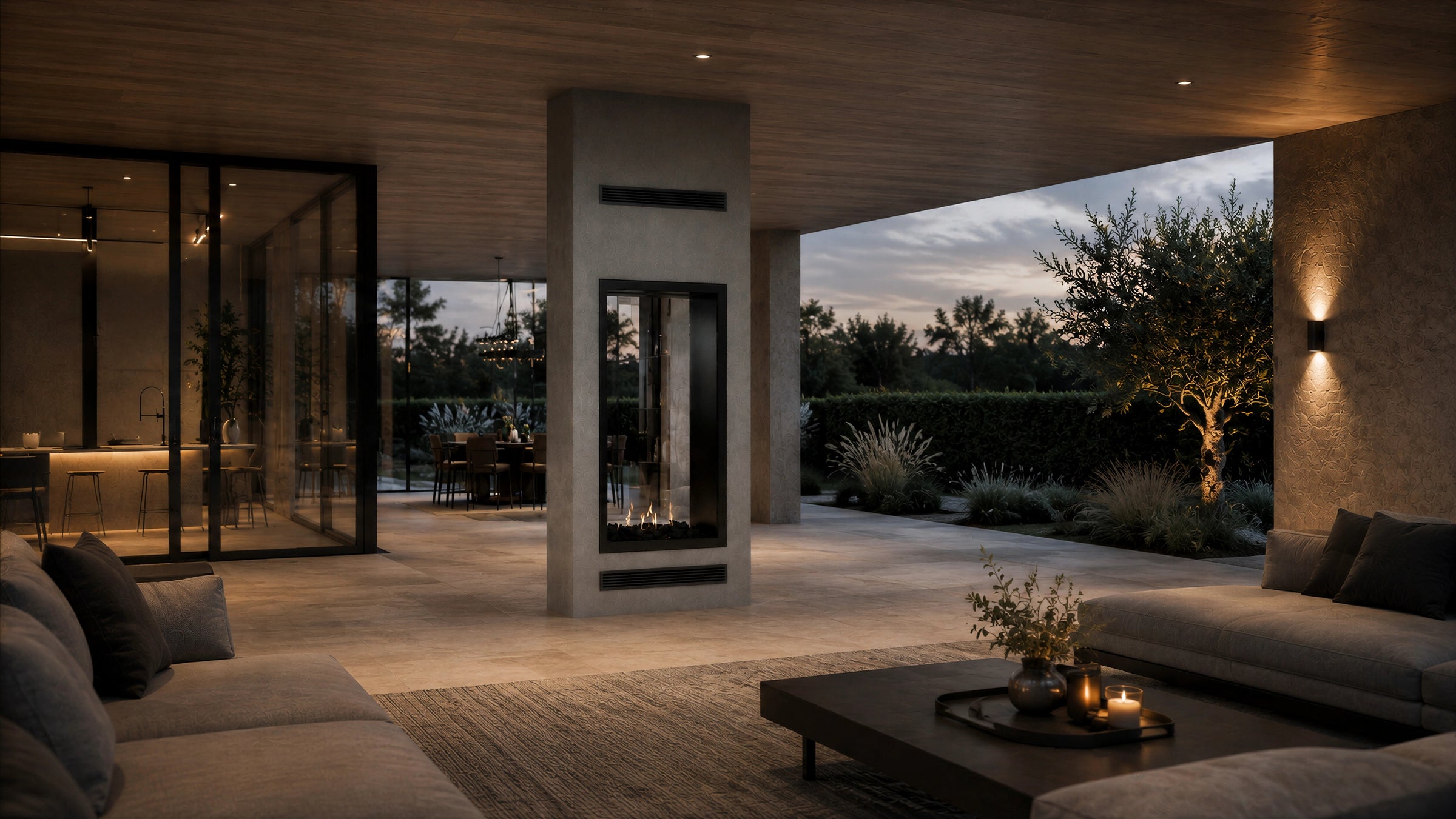 Fame Vertical Doorkijkhaard Met Volle Glas 60 x 160 cm