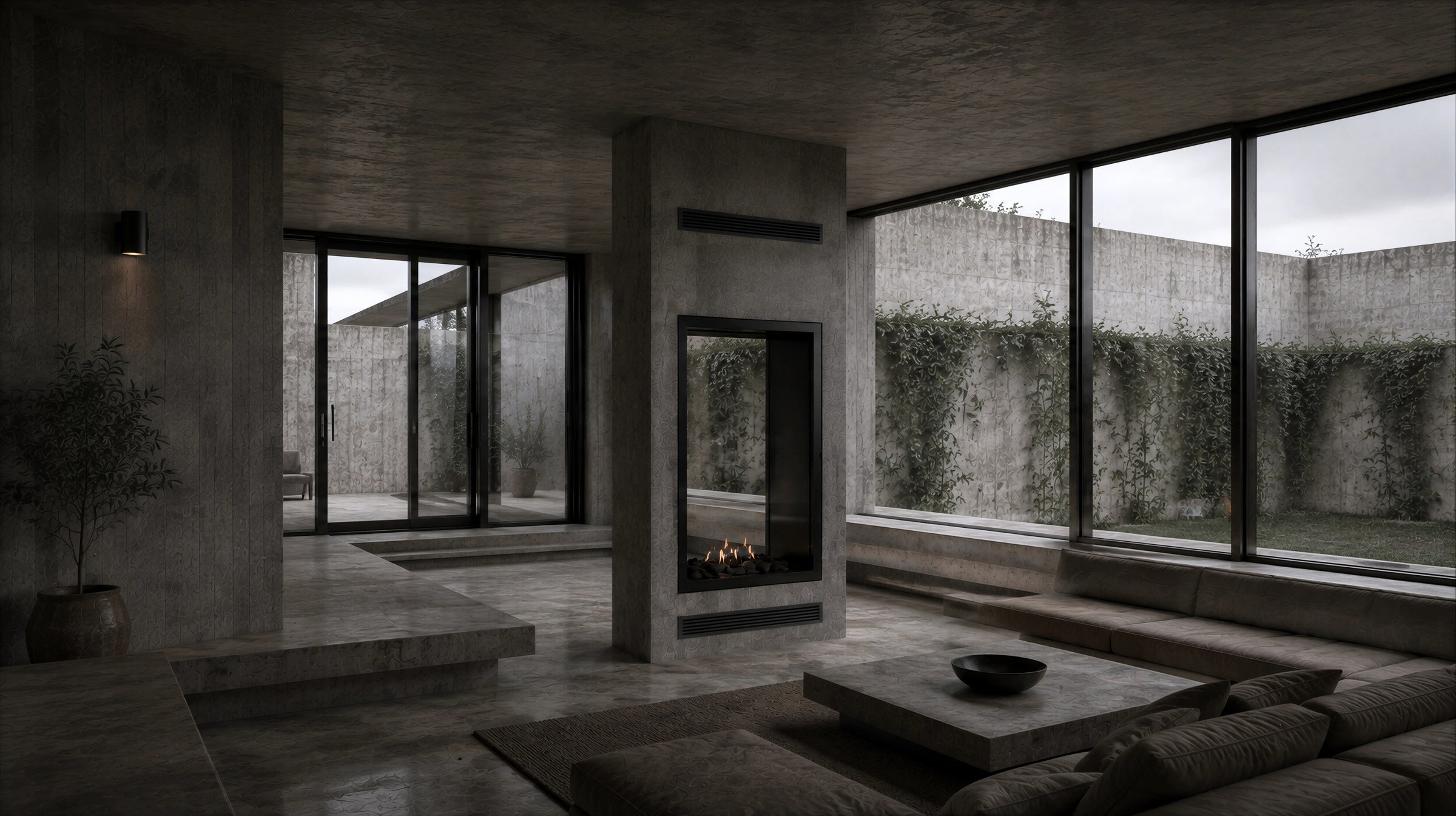Fame Vertical Doorkijkhaard Met Volle Glas 60 x 180 cm