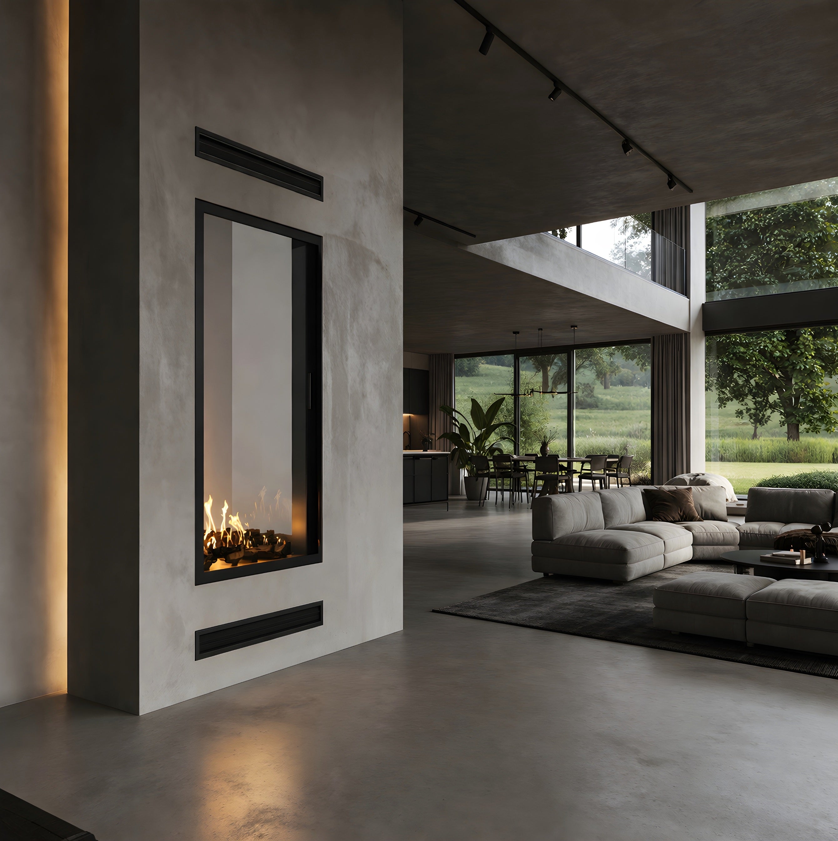 Fame Vertical Doorkijkhaard Met Volle Glas 80 x 140 cm