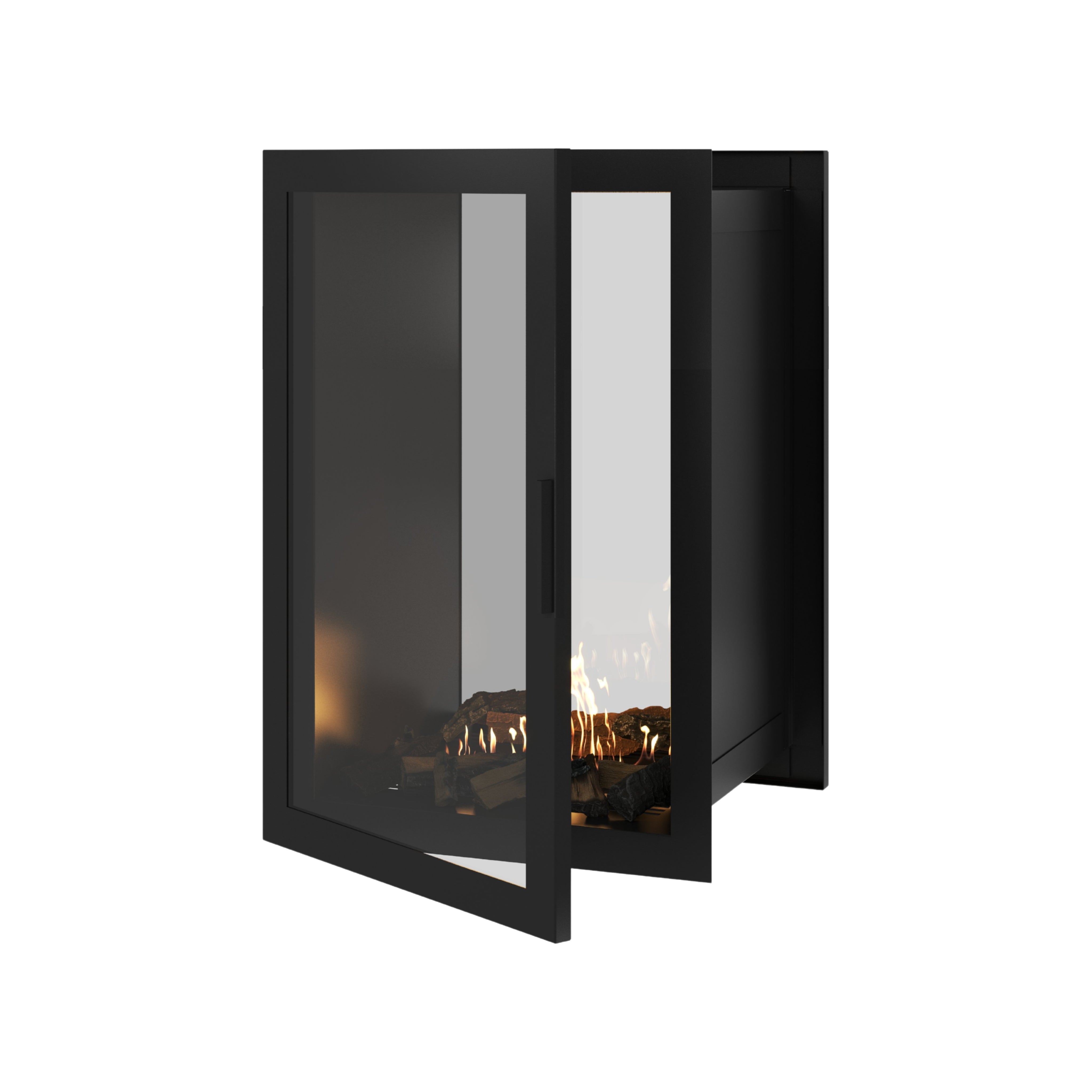 Fame Vertical Doorkijkhaard Met Volle Glas 70 x 100 cm