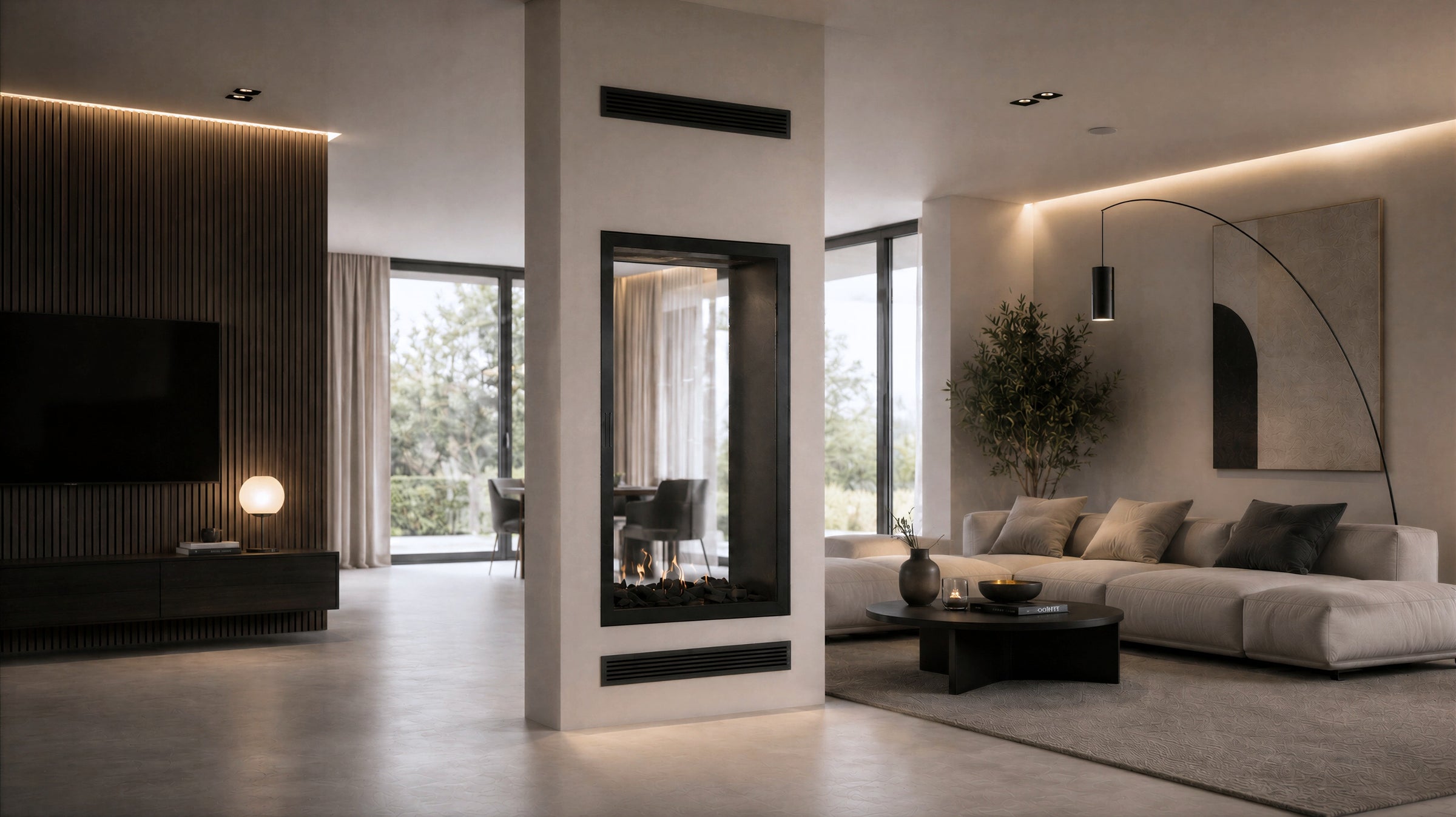 Fame Vertical Doorkijkhaard Met Volle Glas 70 x 100 cm