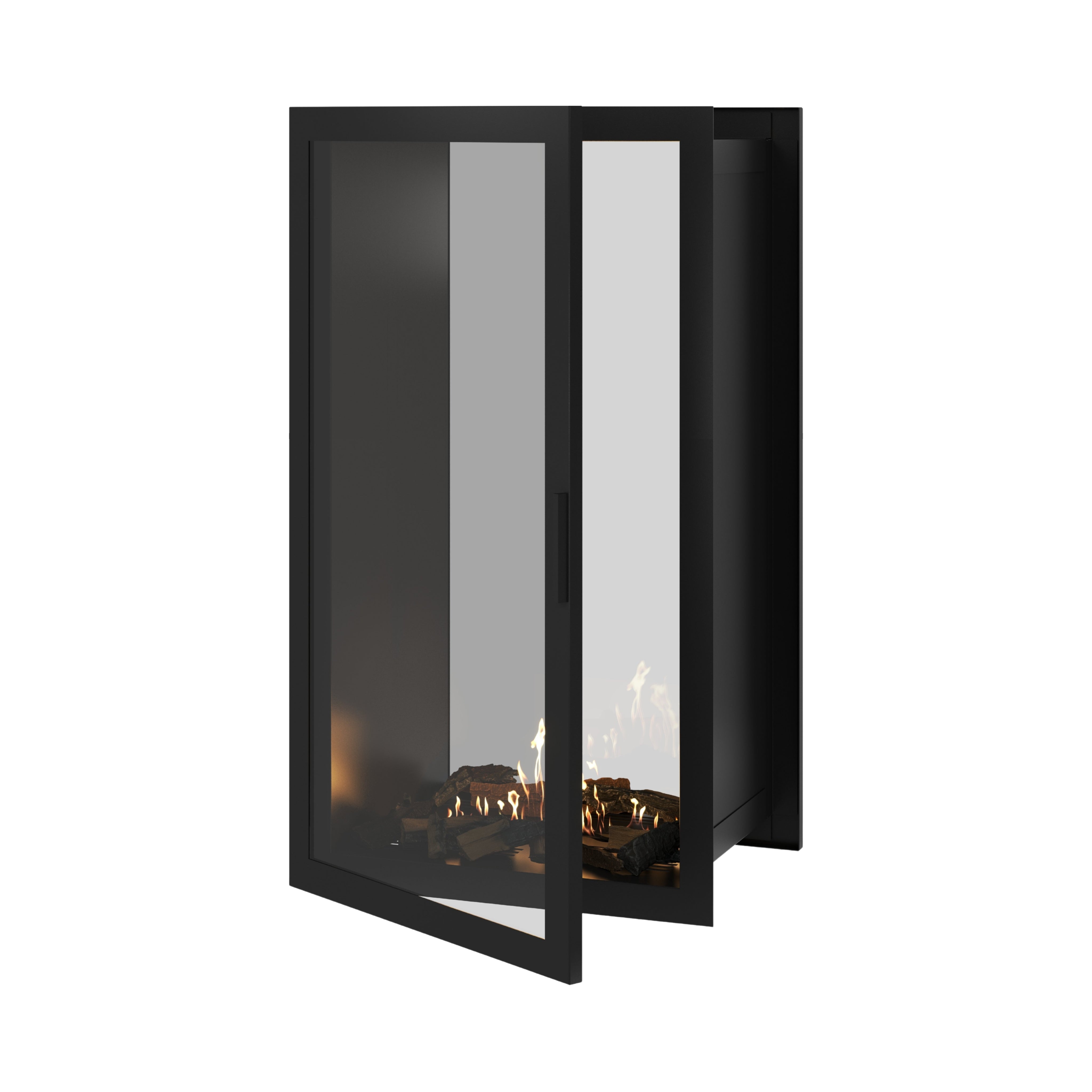 Fame Vertical Doorkijkhaard Met Volle Glas 70 x 120 cm