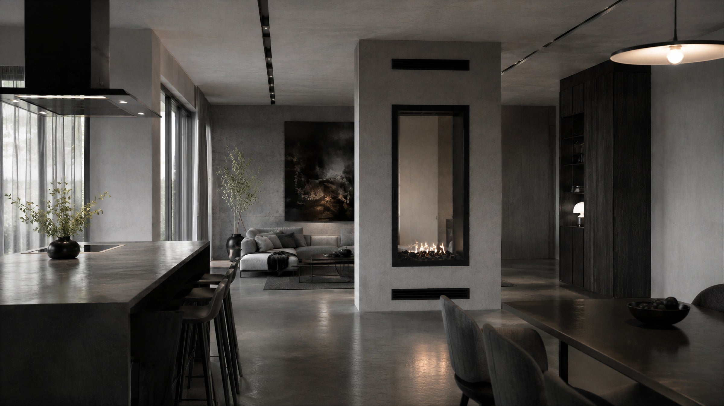 Fame Vertical Doorkijkhaard Met Volle Glas 70 x 120 cm