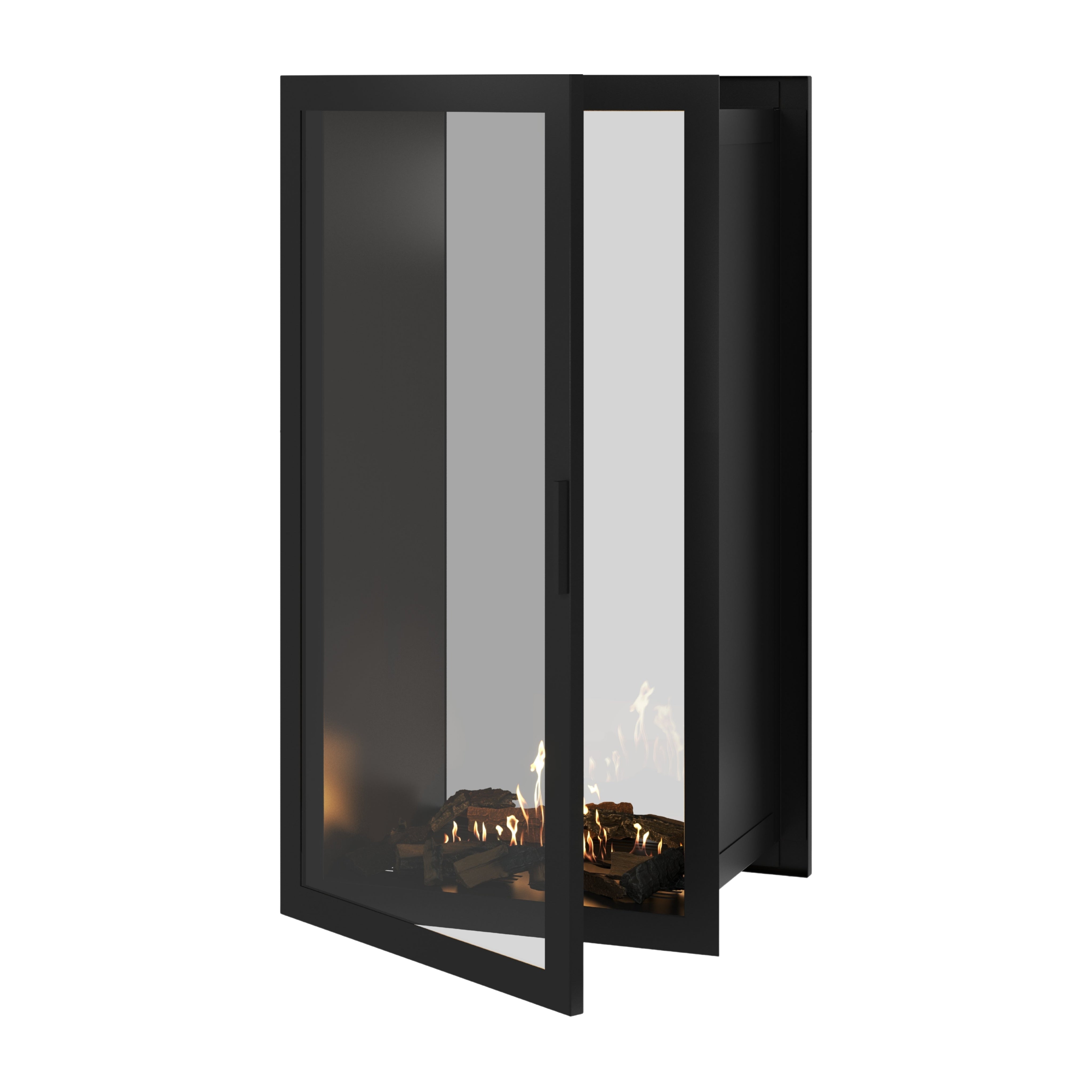 Fame Vertical Doorkijkhaard Met Volle Glas 70 x 140 cm