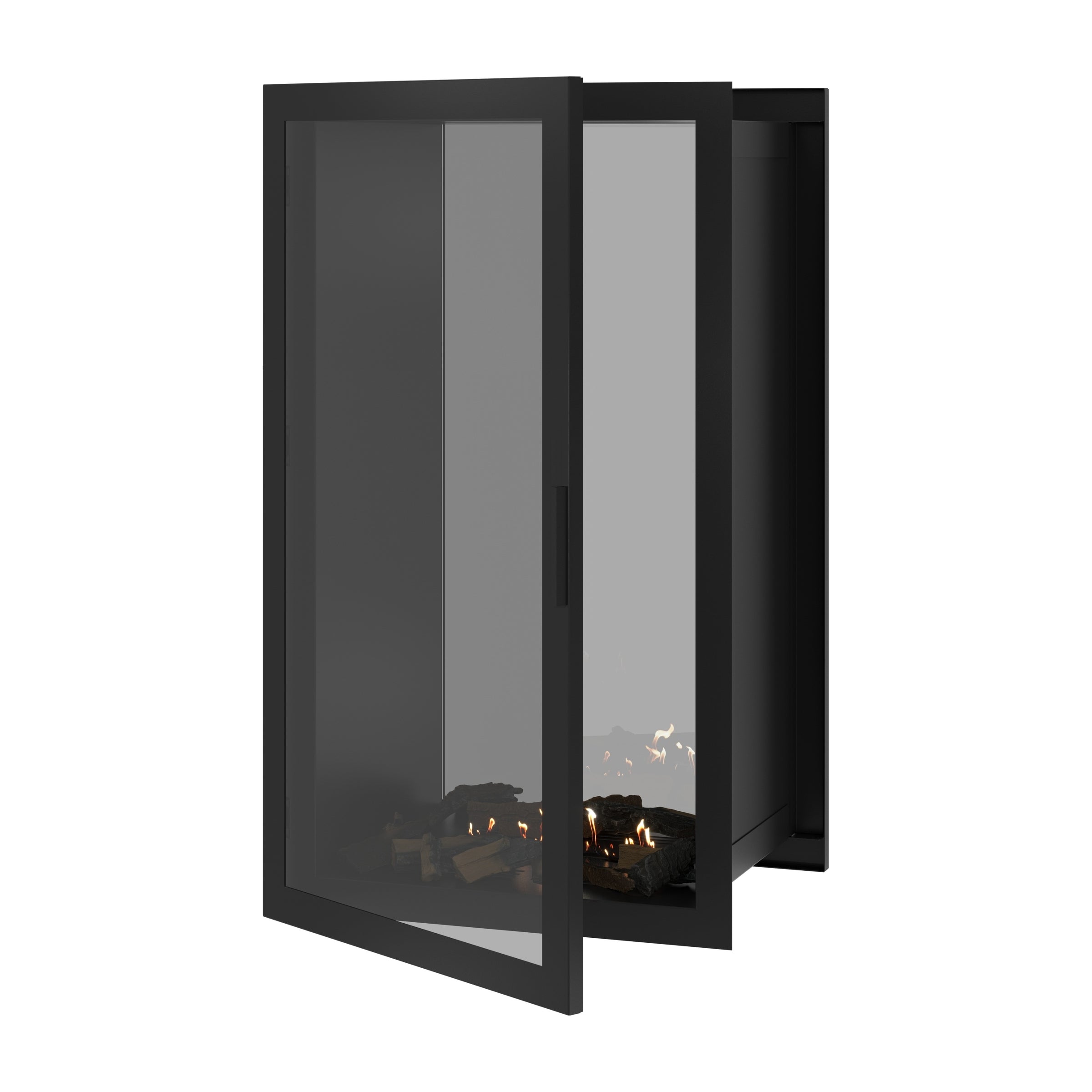Fame Vertical Doorkijkhaard Met Volle Glas 70 x 140 cm
