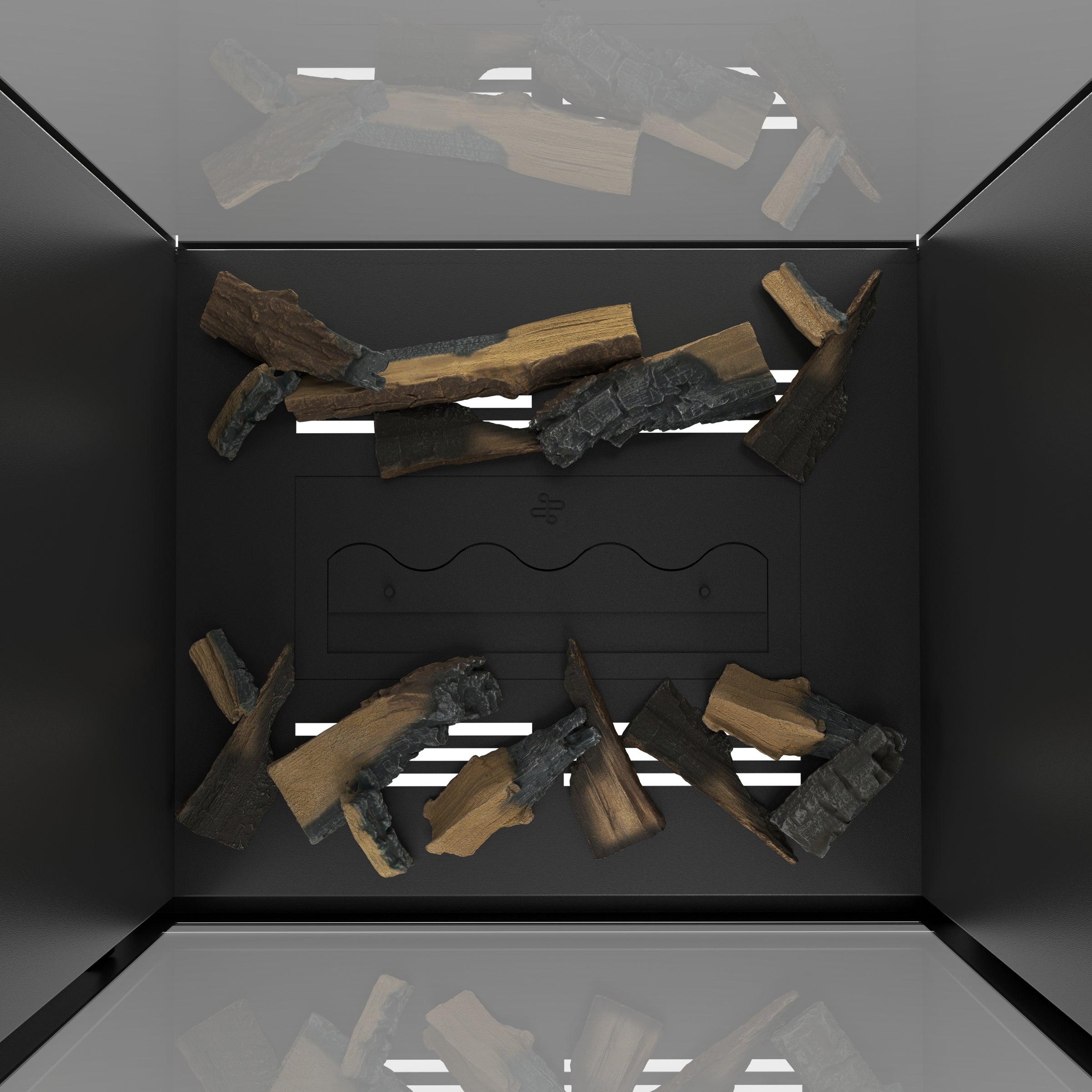Fame Vertical Doorkijkhaard Met Volle Glas 70 x 140 cm