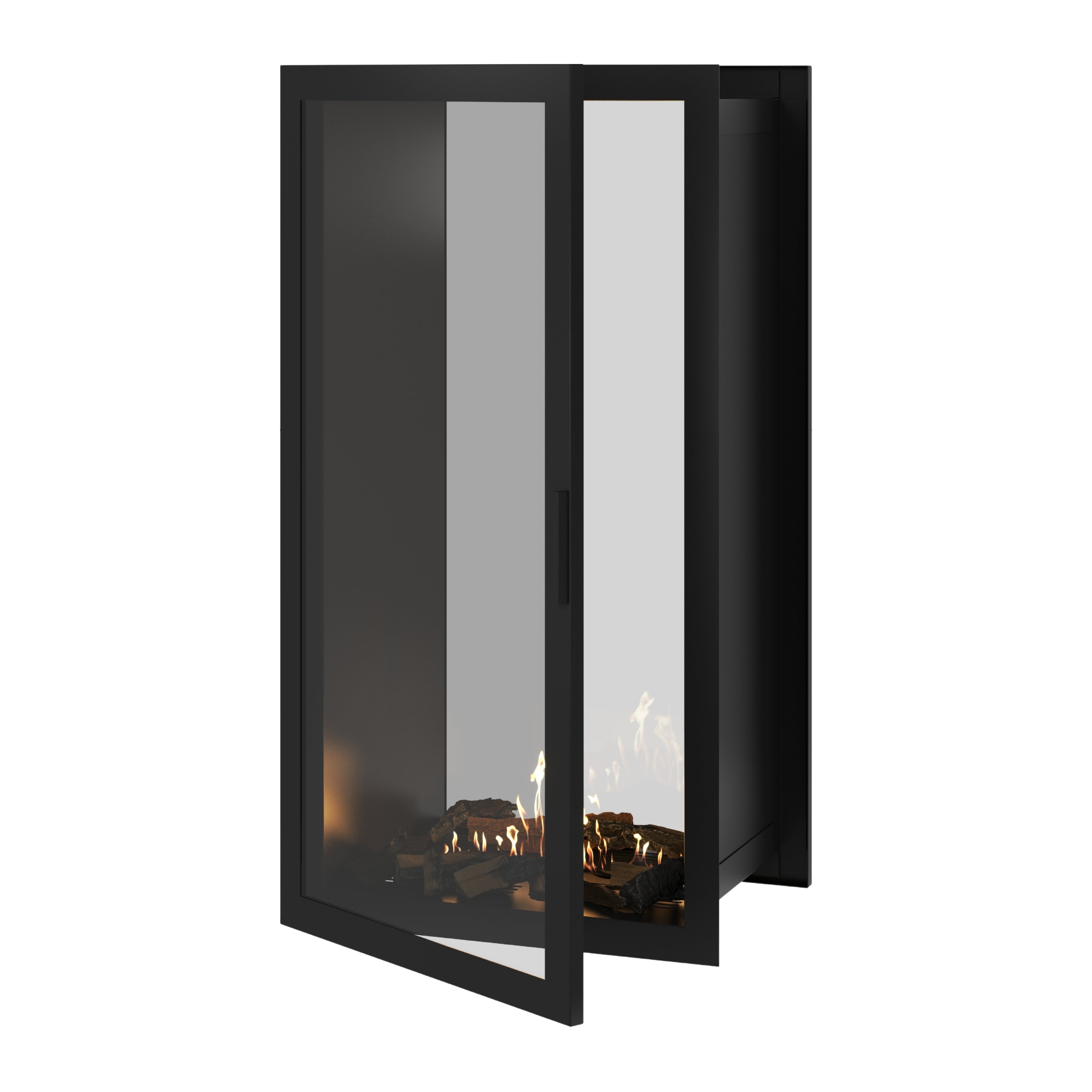 Fame Vertical Doorkijkhaard Met Volle Glas 70 x 160 cm