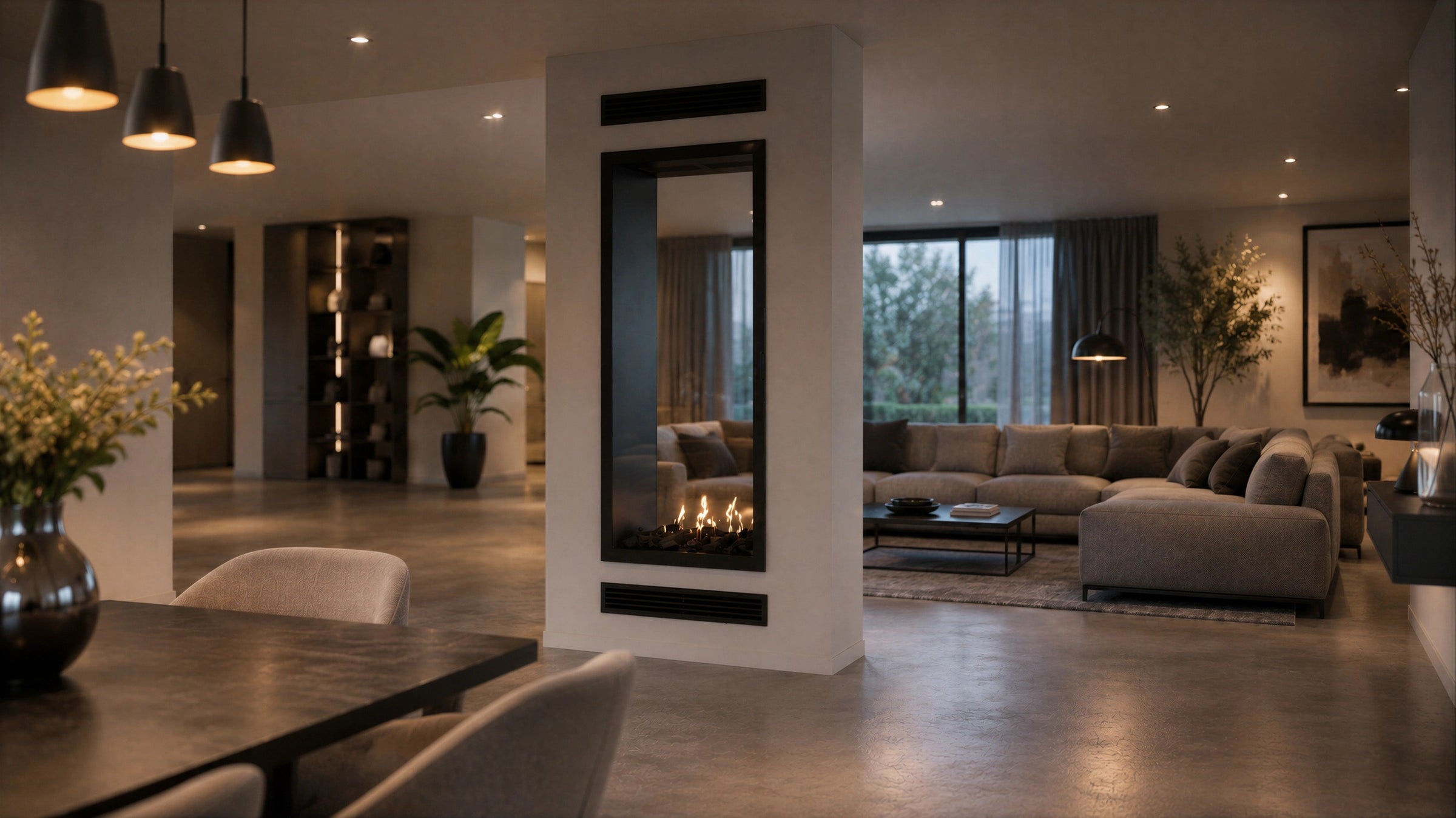Fame Vertical Doorkijkhaard Met Volle Glas 70 x 180 cm