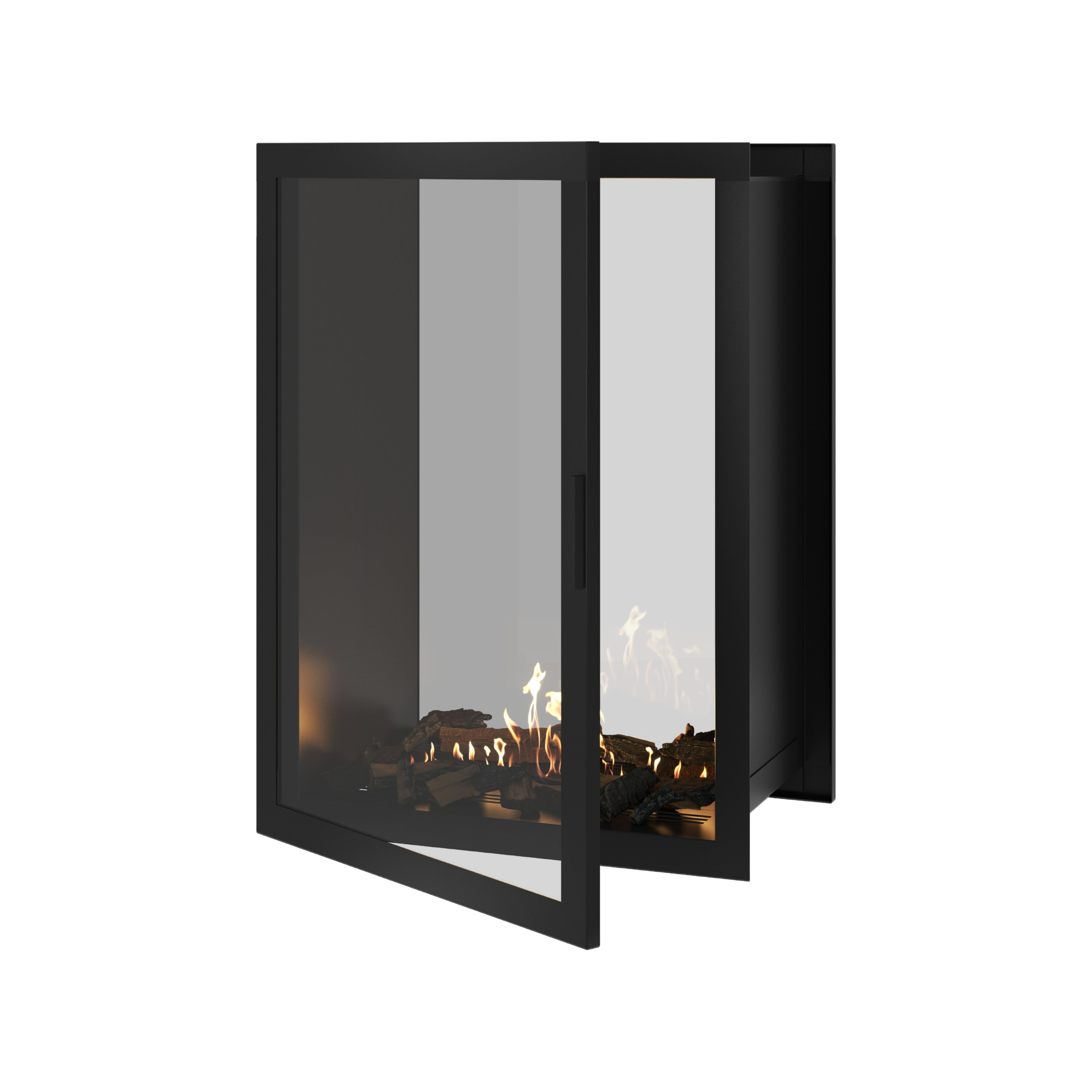 Fame Vertical Doorkijkhaard Met Volle Glas 80 x 100 cm