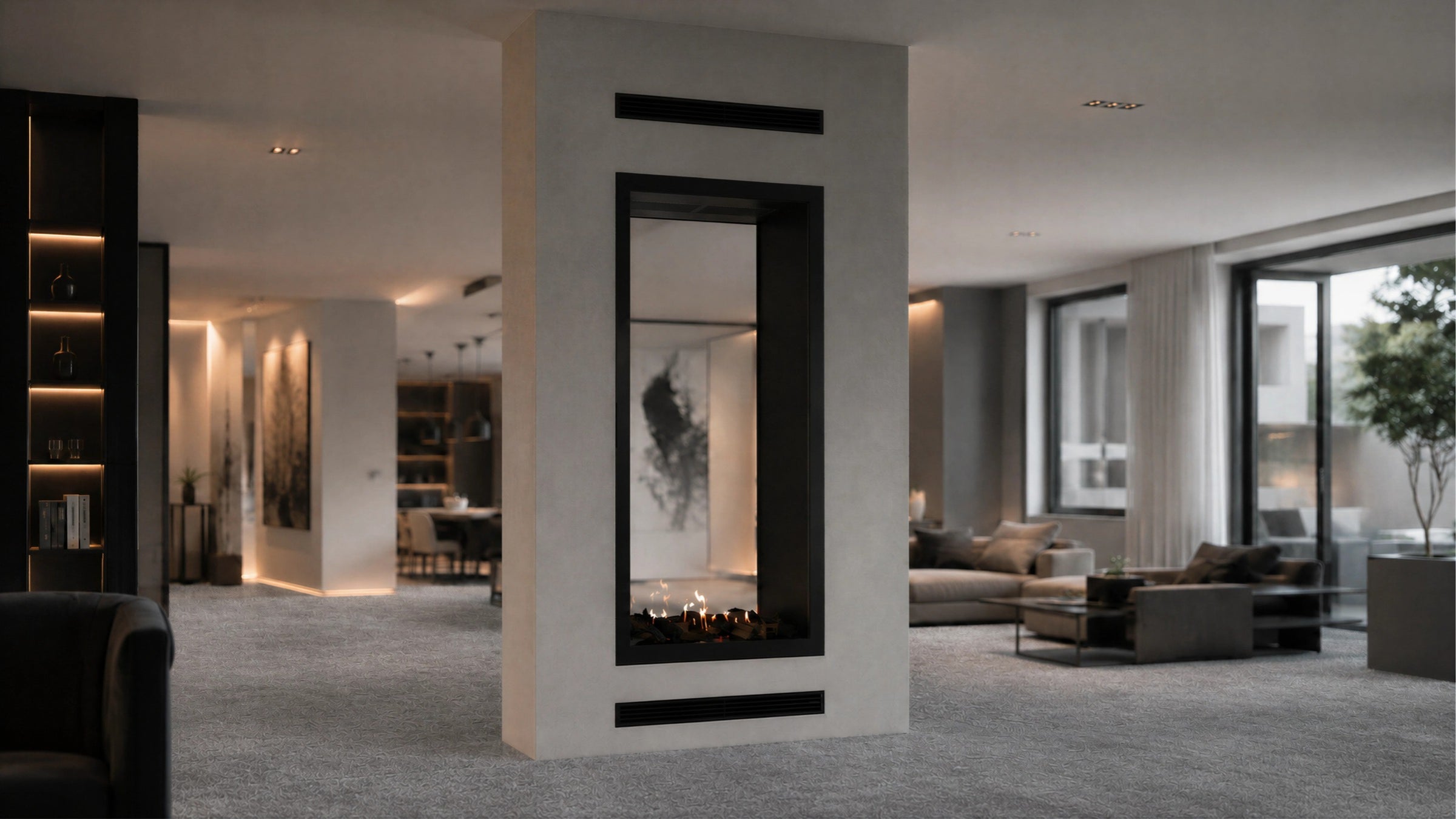 Fame Vertical Doorkijkhaard Met Volle Glas 80 x 100 cm