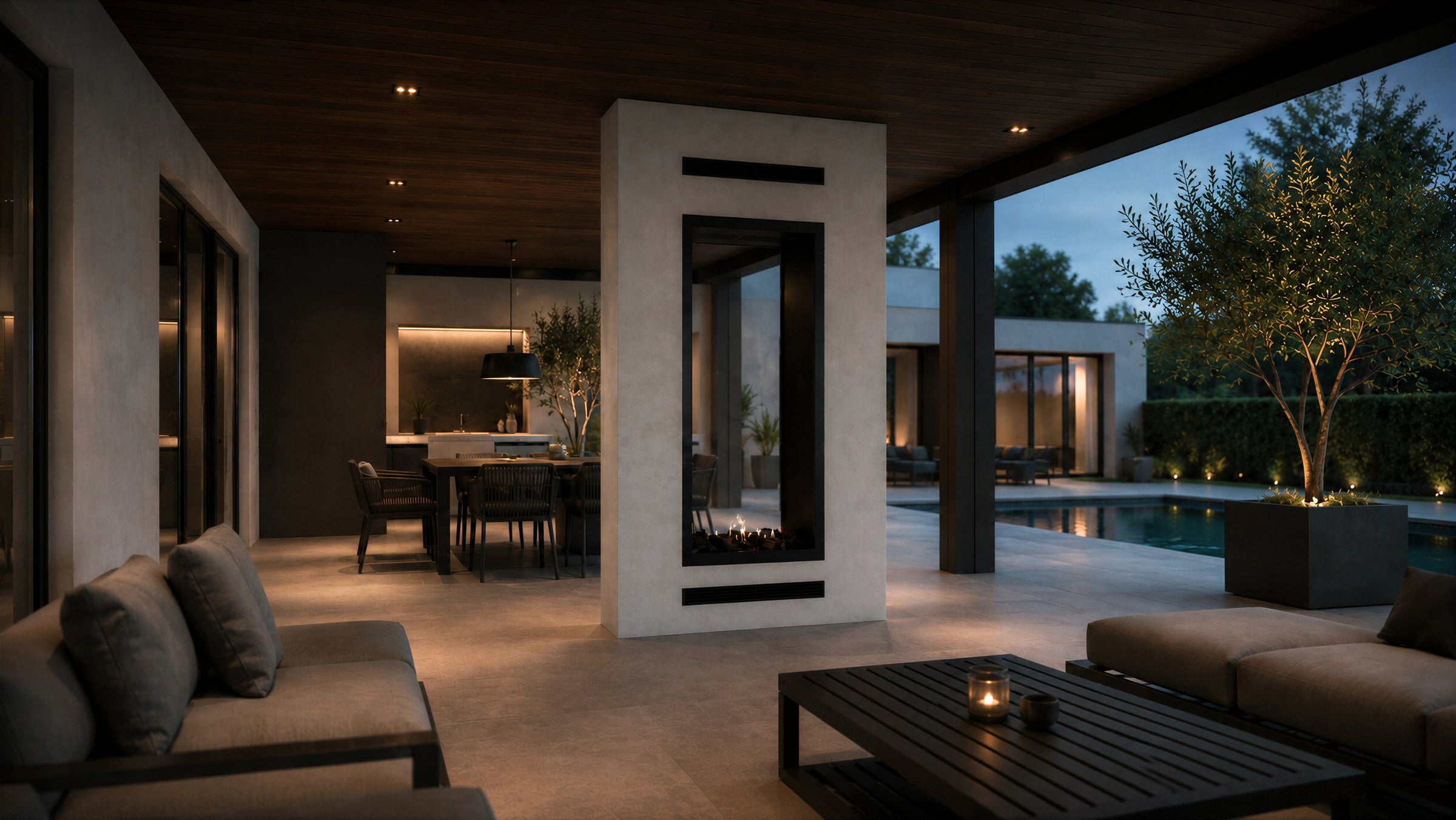 Fame Vertical Doorkijkhaard Met Volle Glas 80 x 140 cm