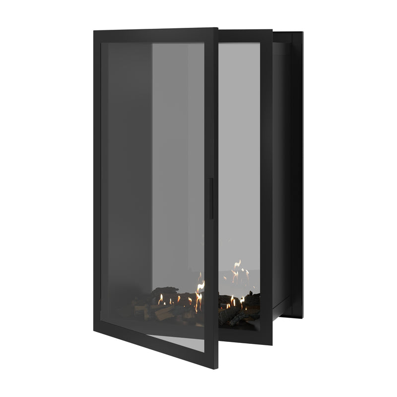 Fame Vertical Doorkijkhaard Met Volle Glas 80 x 140 cm