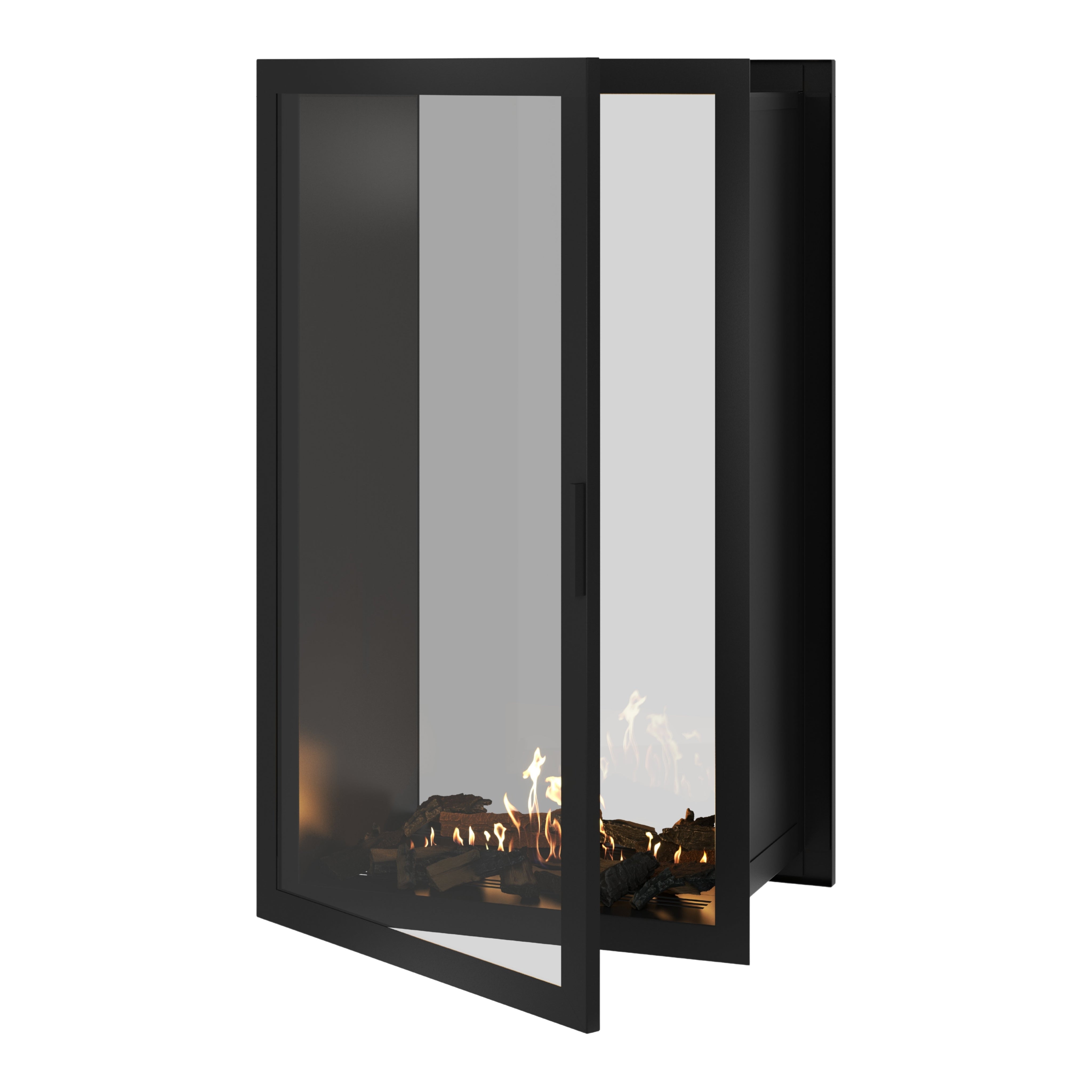 Fame Vertical Doorkijkhaard Met Volle Glas 80 x 160 cm