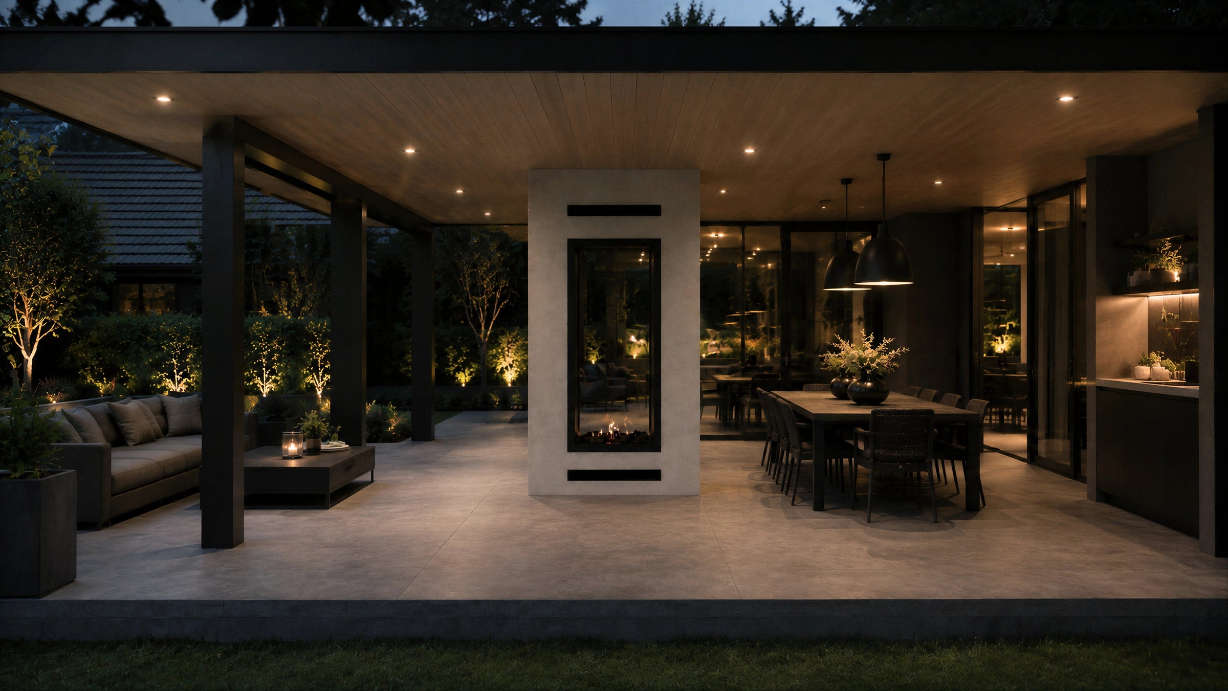Fame Vertical Doorkijkhaard Met Volle Glas 80 x 160 cm
