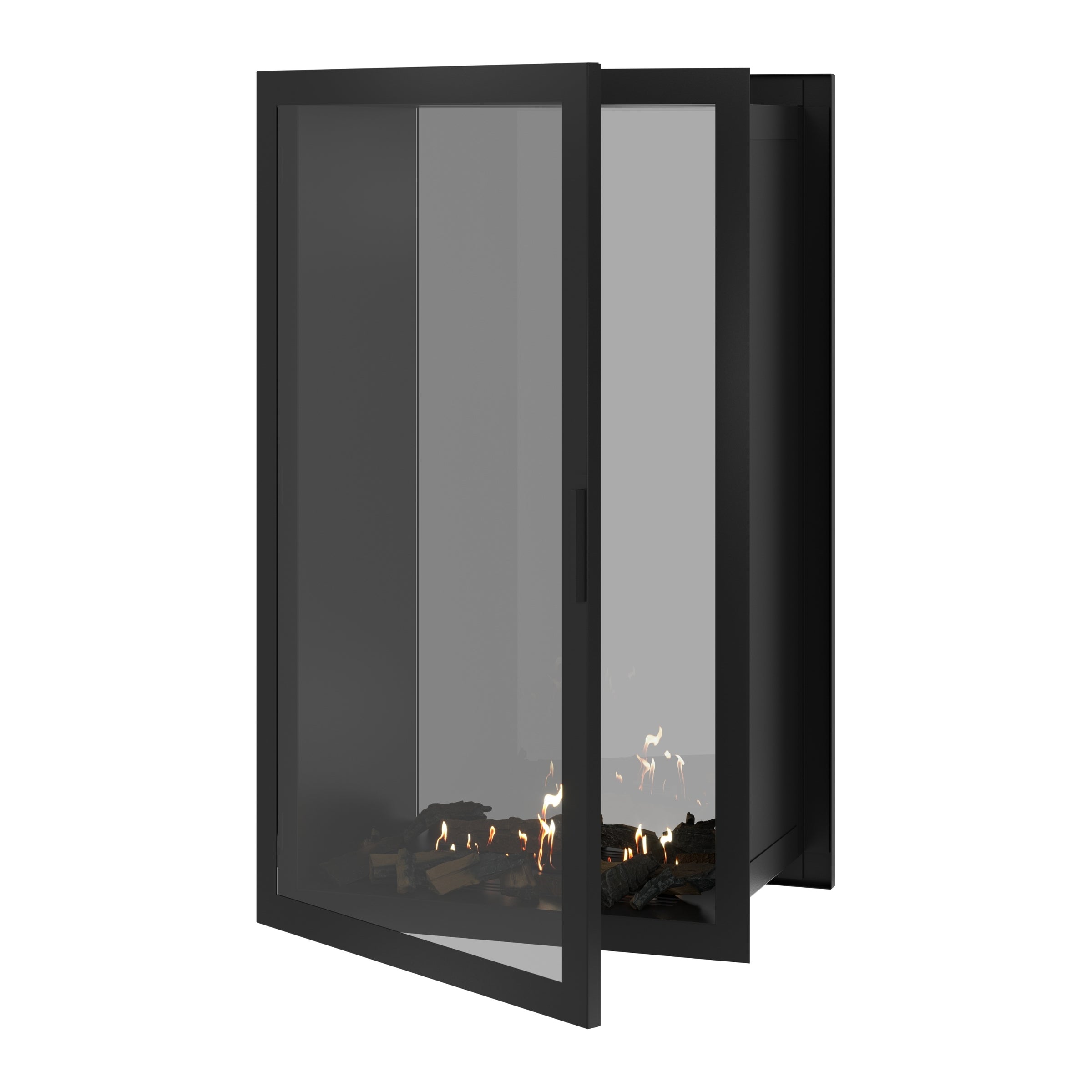Fame Vertical Doorkijkhaard Met Volle Glas 80 x 160 cm