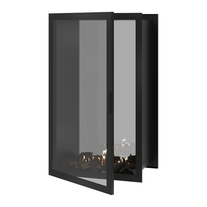 Fame Vertical Doorkijkhaard Met Volle Glas 80 x 160 cm