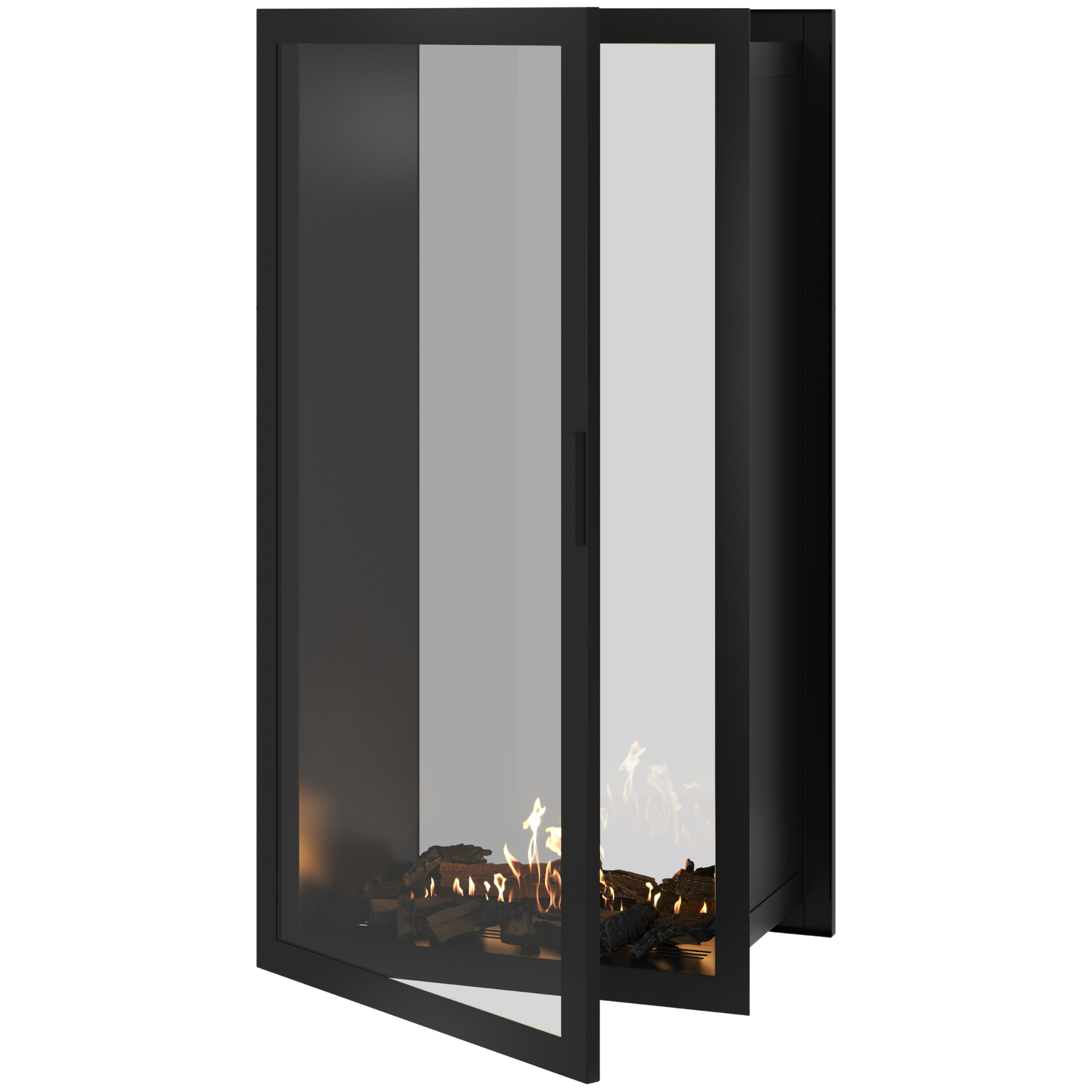 Fame Vertical Doorkijkhaard Met Volle Glas 80 x 200 cm