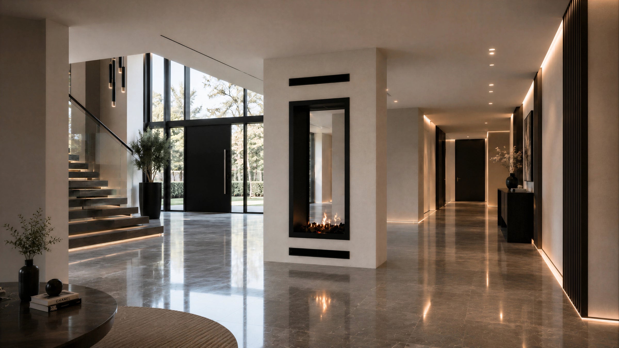 Fame Vertical Doorkijkhaard Met Volle Glas 80 x 200 cm