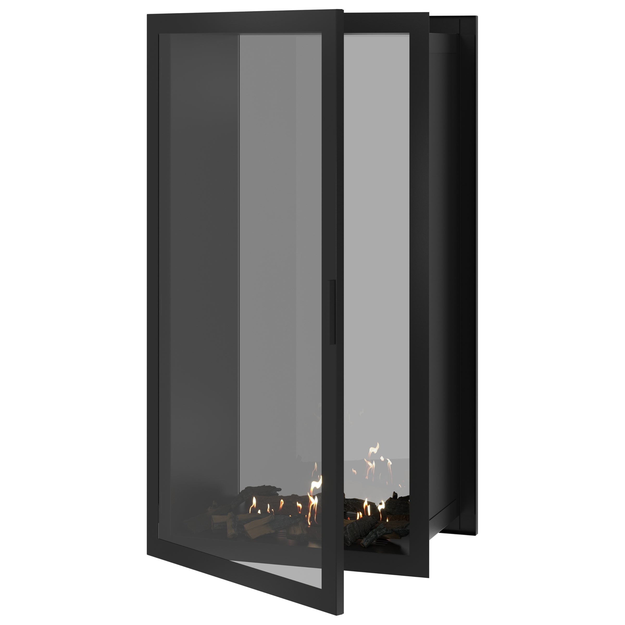 Fame Vertical Doorkijkhaard Met Volle Glas 80 x 200 cm