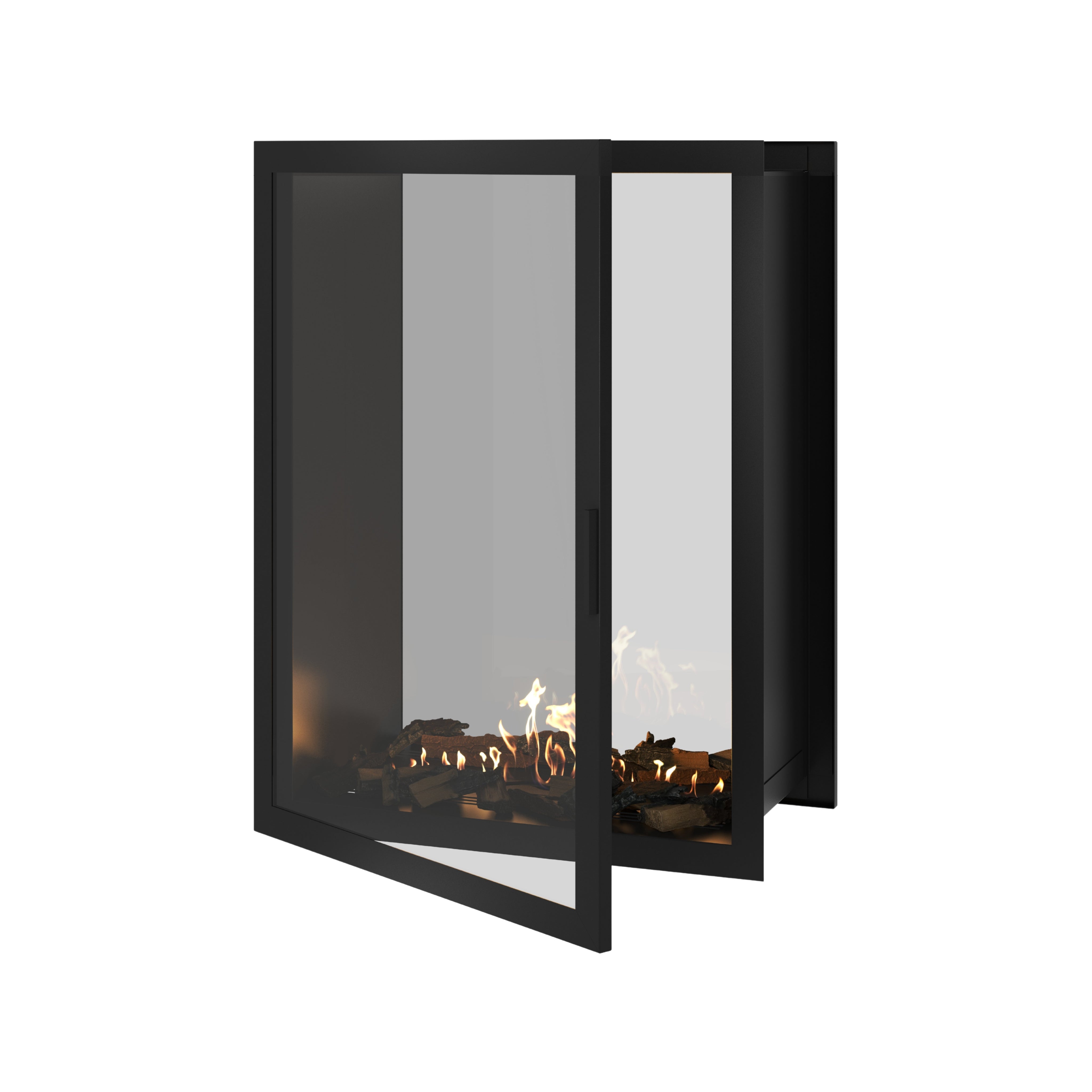 Fame Vertical Doorkijkhaard Met Volle Glas 90 x 100 cm
