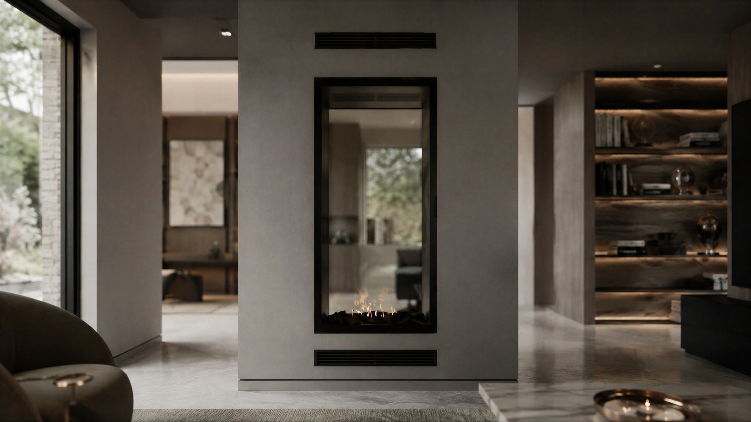 Fame Vertical Doorkijkhaard Met Volle Glas 90 x 120 cm