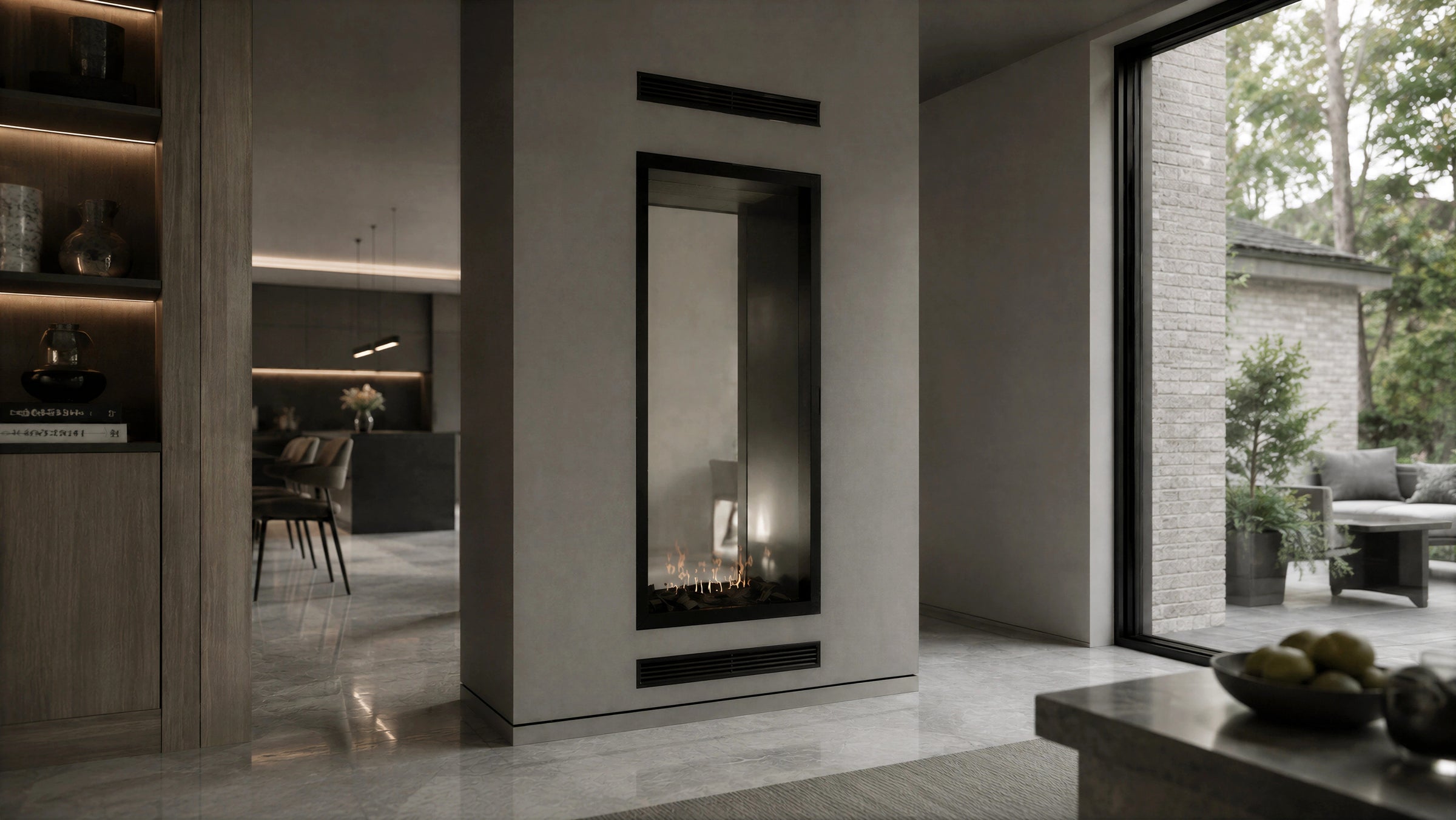 Fame Vertical Doorkijkhaard Met Volle Glas 90 x 120 cm